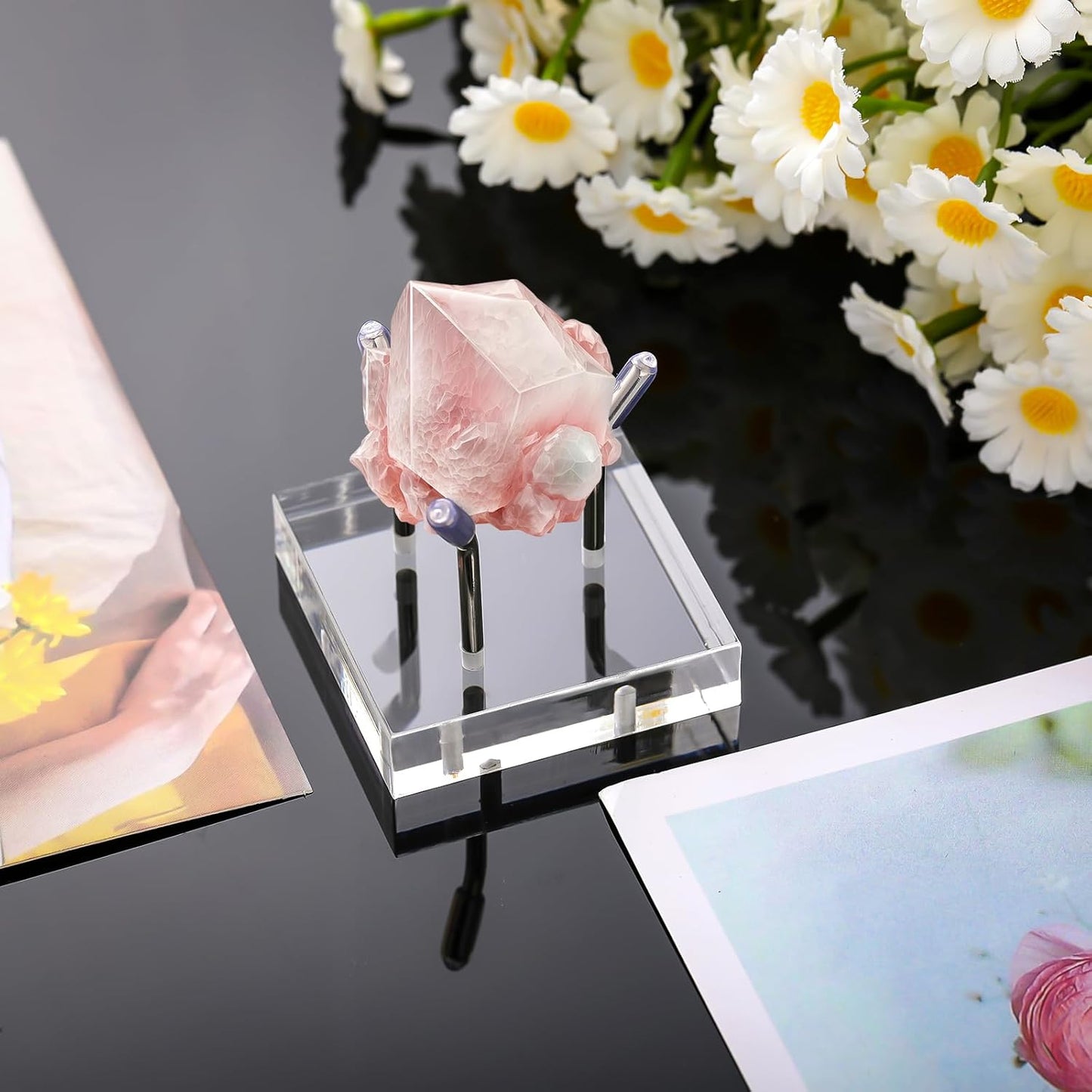 Clear Acrylic Display Stand / 1.6 x 1.6 x 1.6 / Silver / Set of 4
