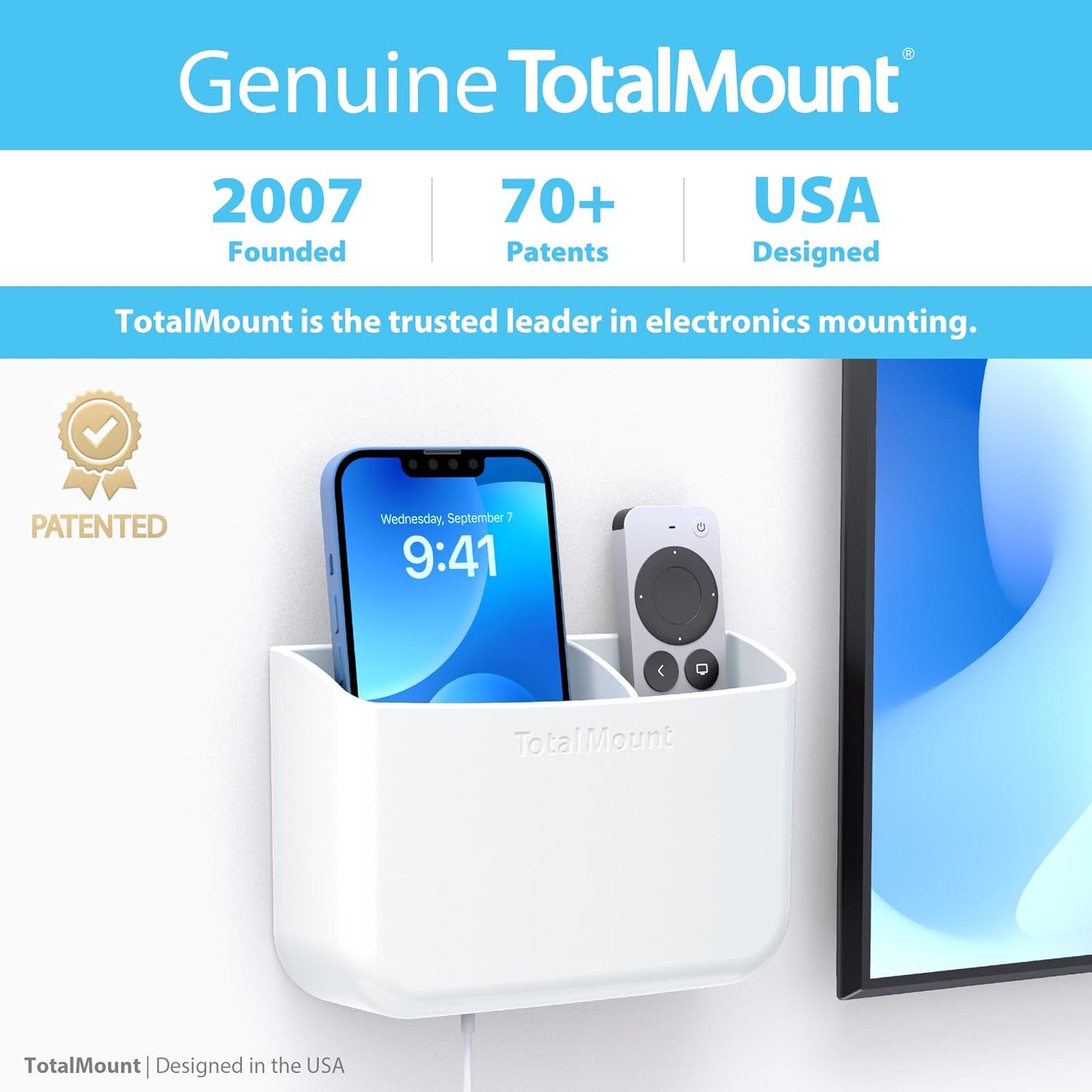 Hole-Free Remote Holder / Standard White