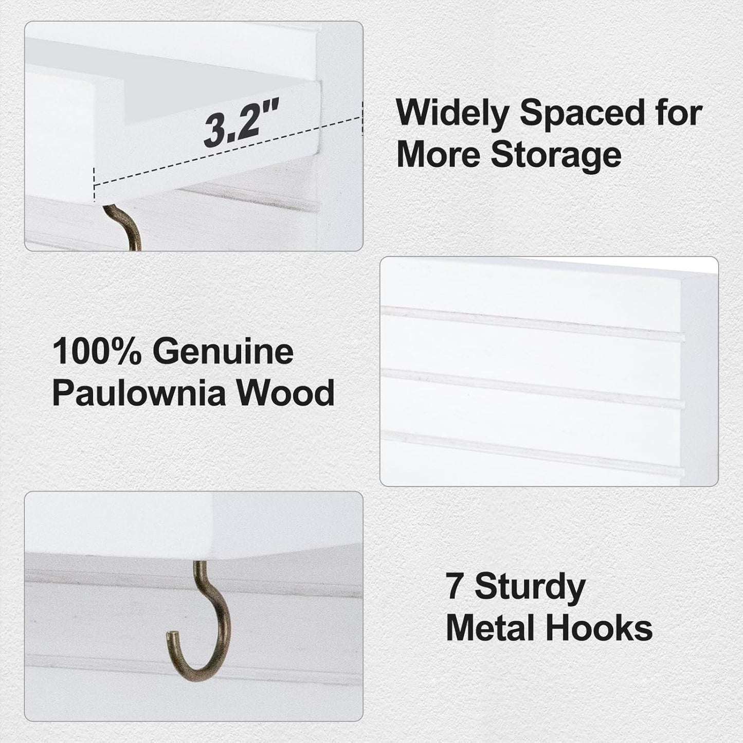 Hooks Holds Leashes / White / Large