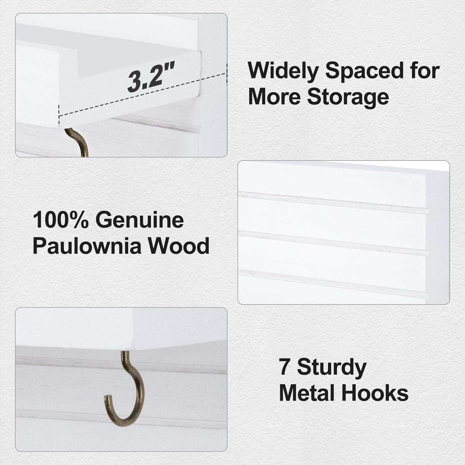 Hooks Holds Leashes / White / Large