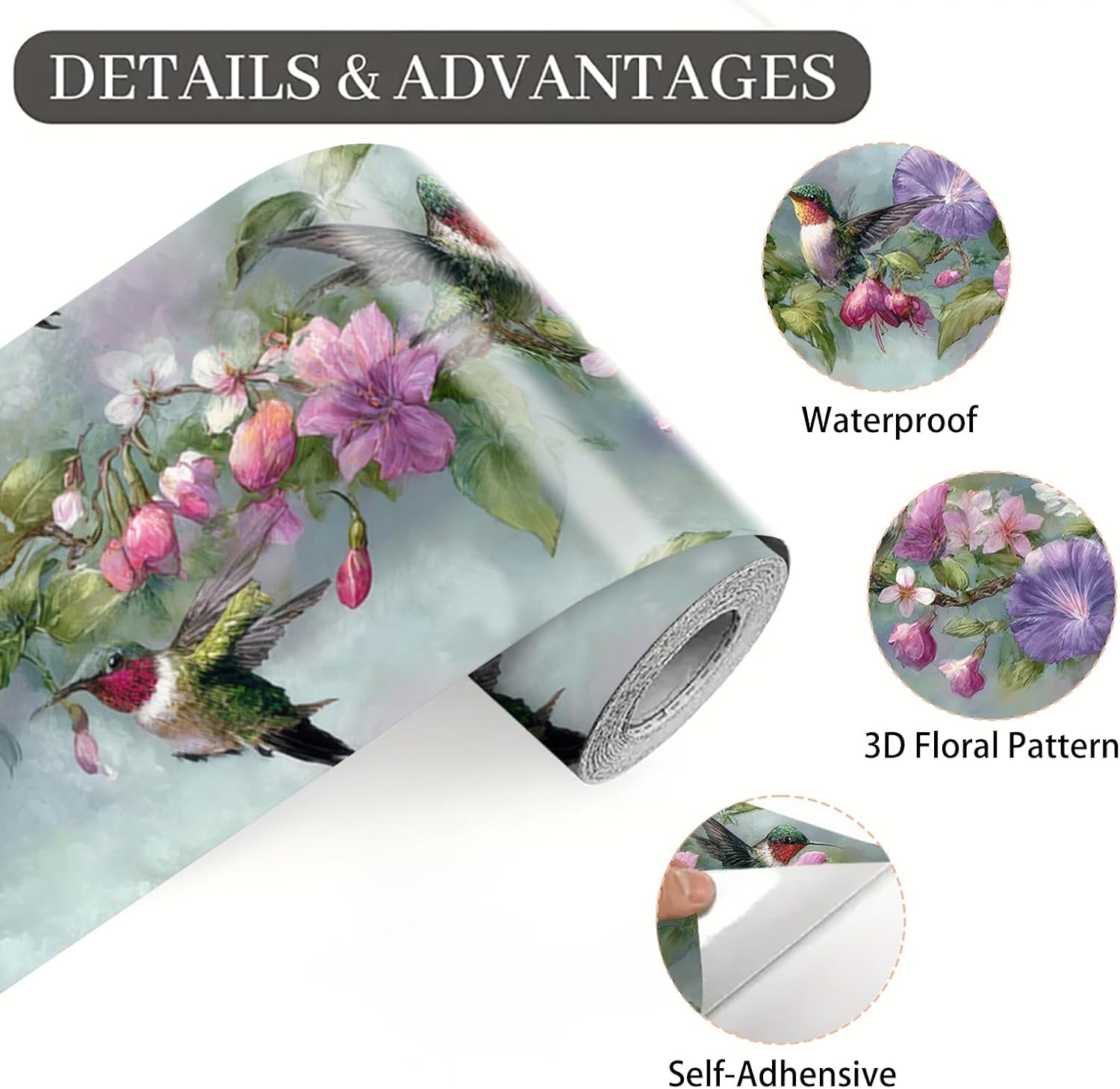 Morning Glory Wallpaper Border Removable Wall Border Peel and Stick / Pink Purple Flower / 196 x 4