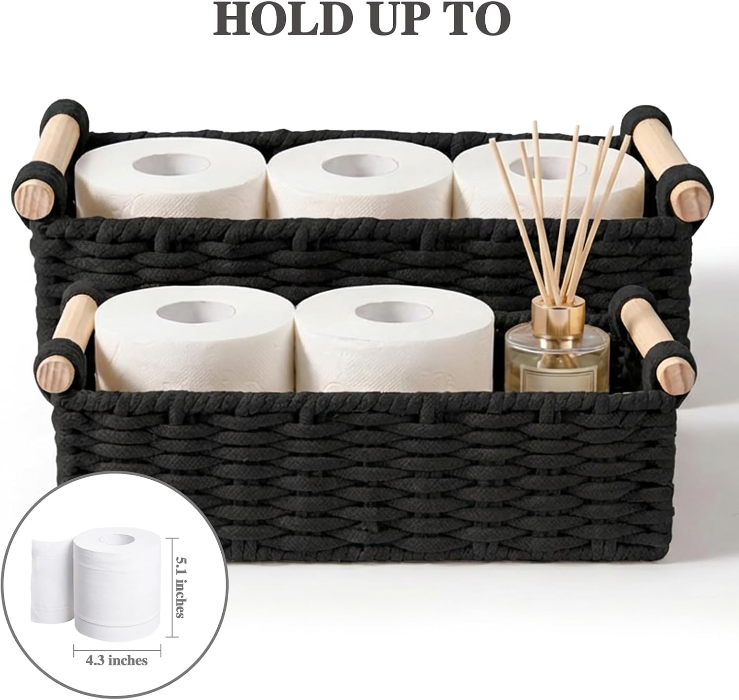 Woven Wicker Organizer Bins / Set of 2