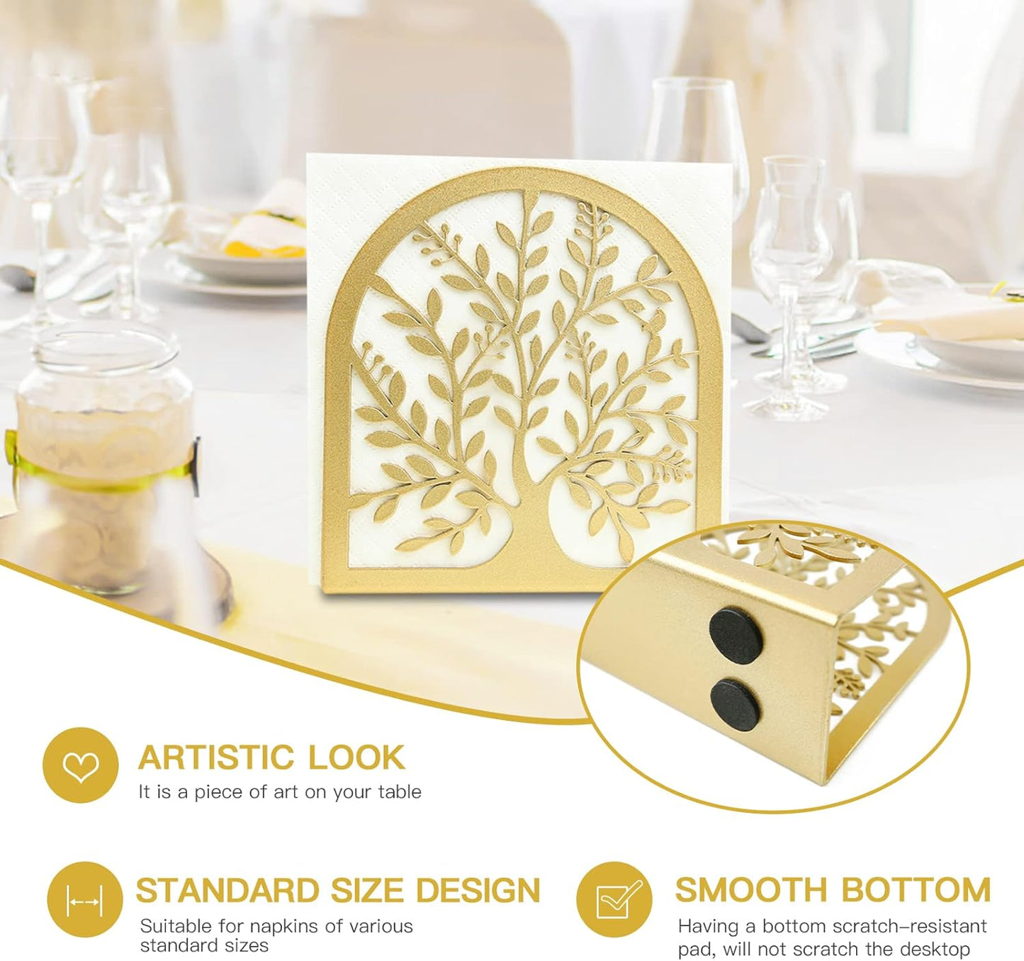 Napkin Holder / Gold Tree of Life