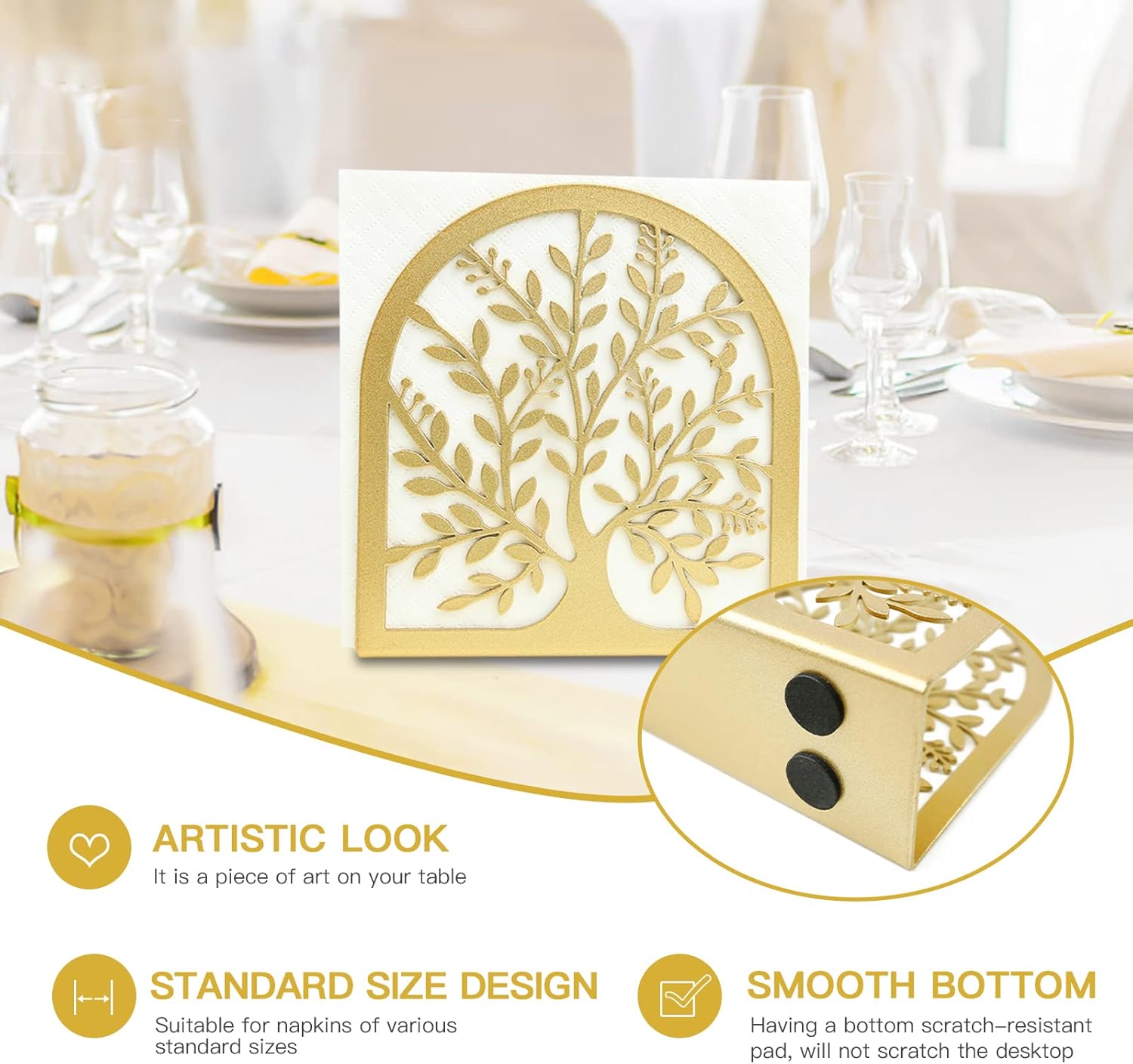 Napkin Holder / Gold Tree of Life