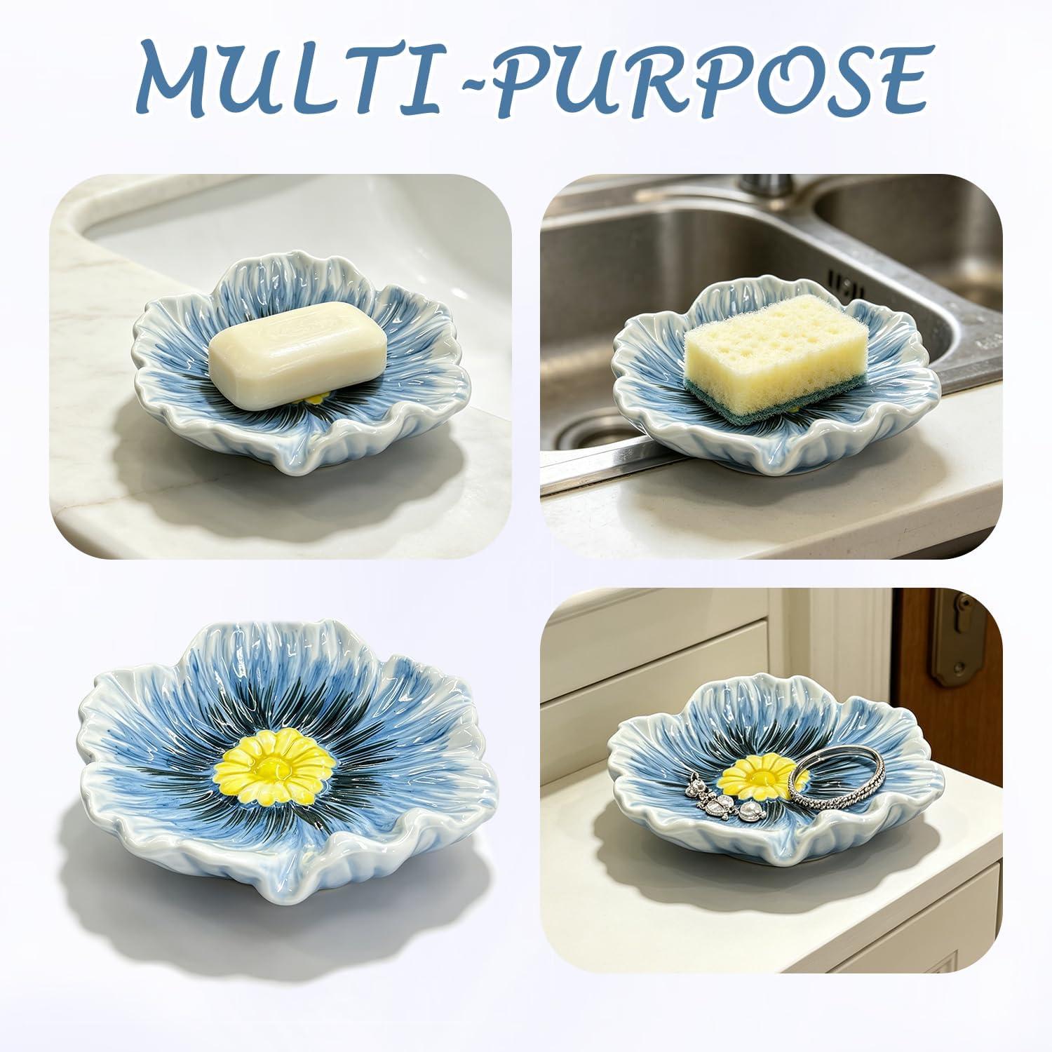Ceramic Soap Holder / Blue