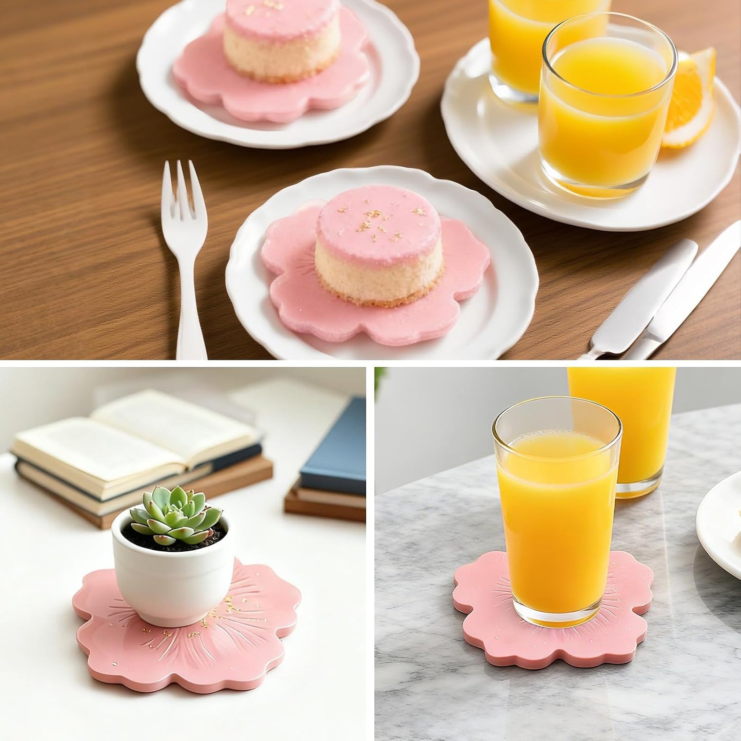 Flower Resin Coaster Molds Kits / Set of 6