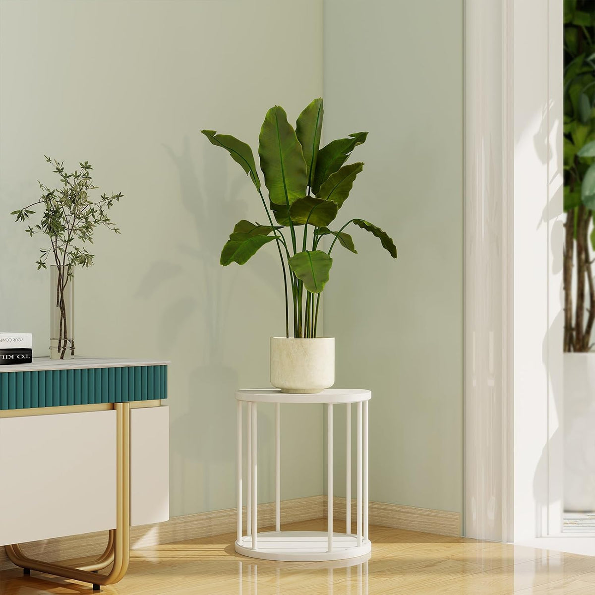 Plant Stand Indoor,small plant stool,Flower Pot Corner stand holder,Mid Century Heavy Duty Metal Tall Home Decor,Modern