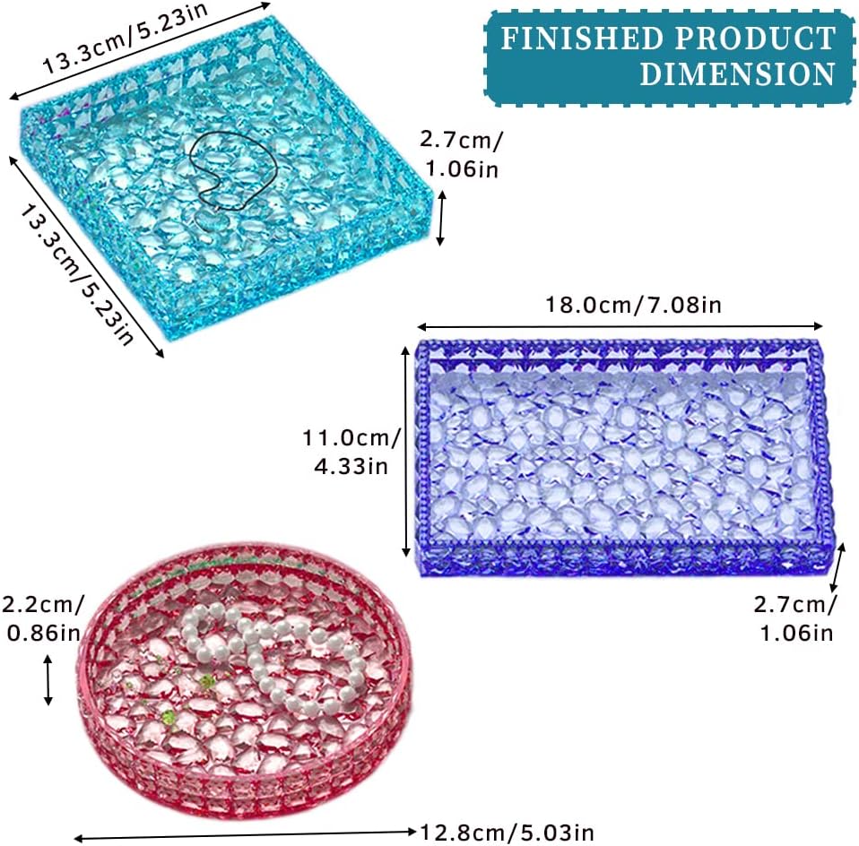 Diamond Resin Tray Mold / 3pc Diamond Trays / Set of 3