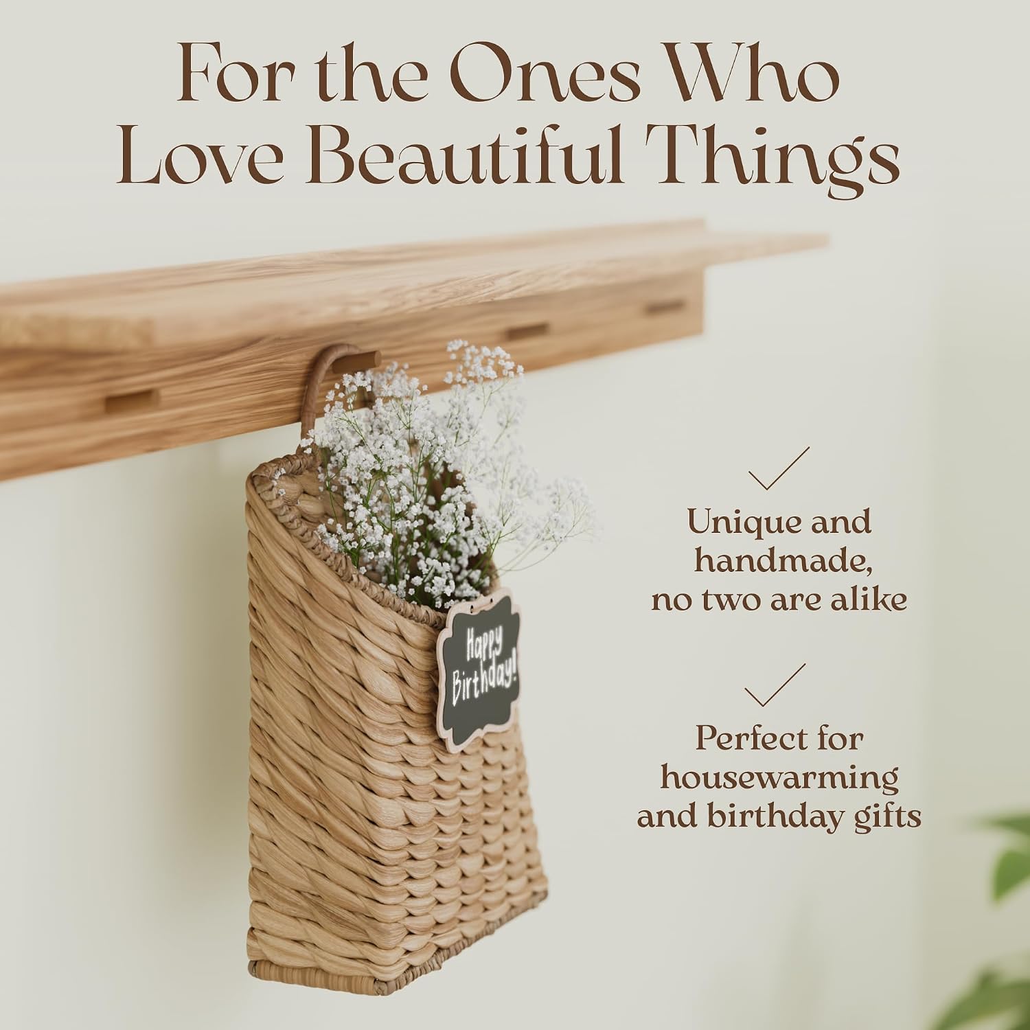 Boho Woven Wall Hanging Basket