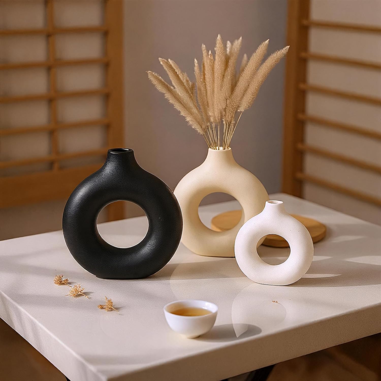 Ceramic Donut Vase Set / Set of 3