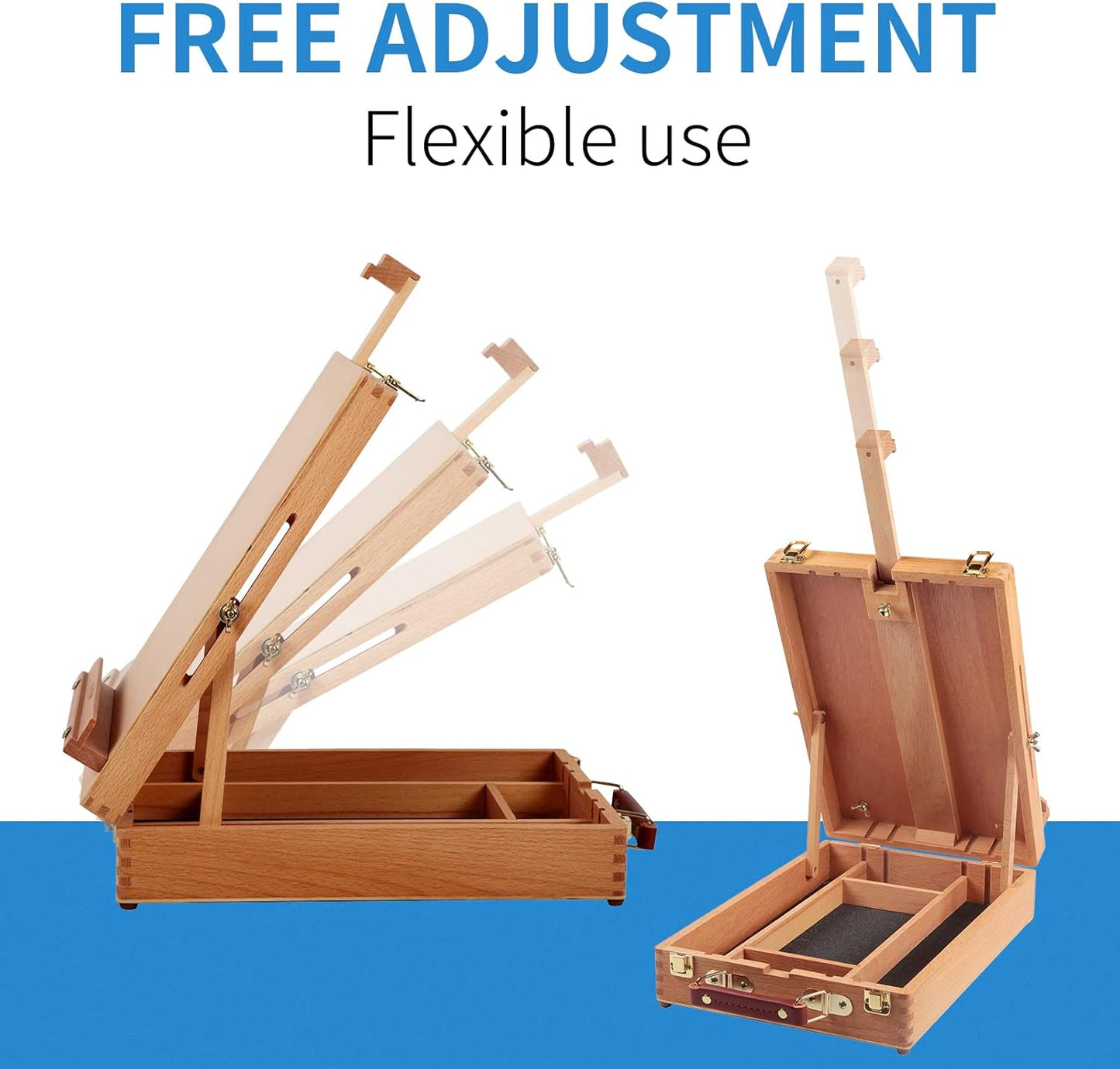 Beech Wood Sketchbox Desktop Easel for Painting / Tabletop Easel