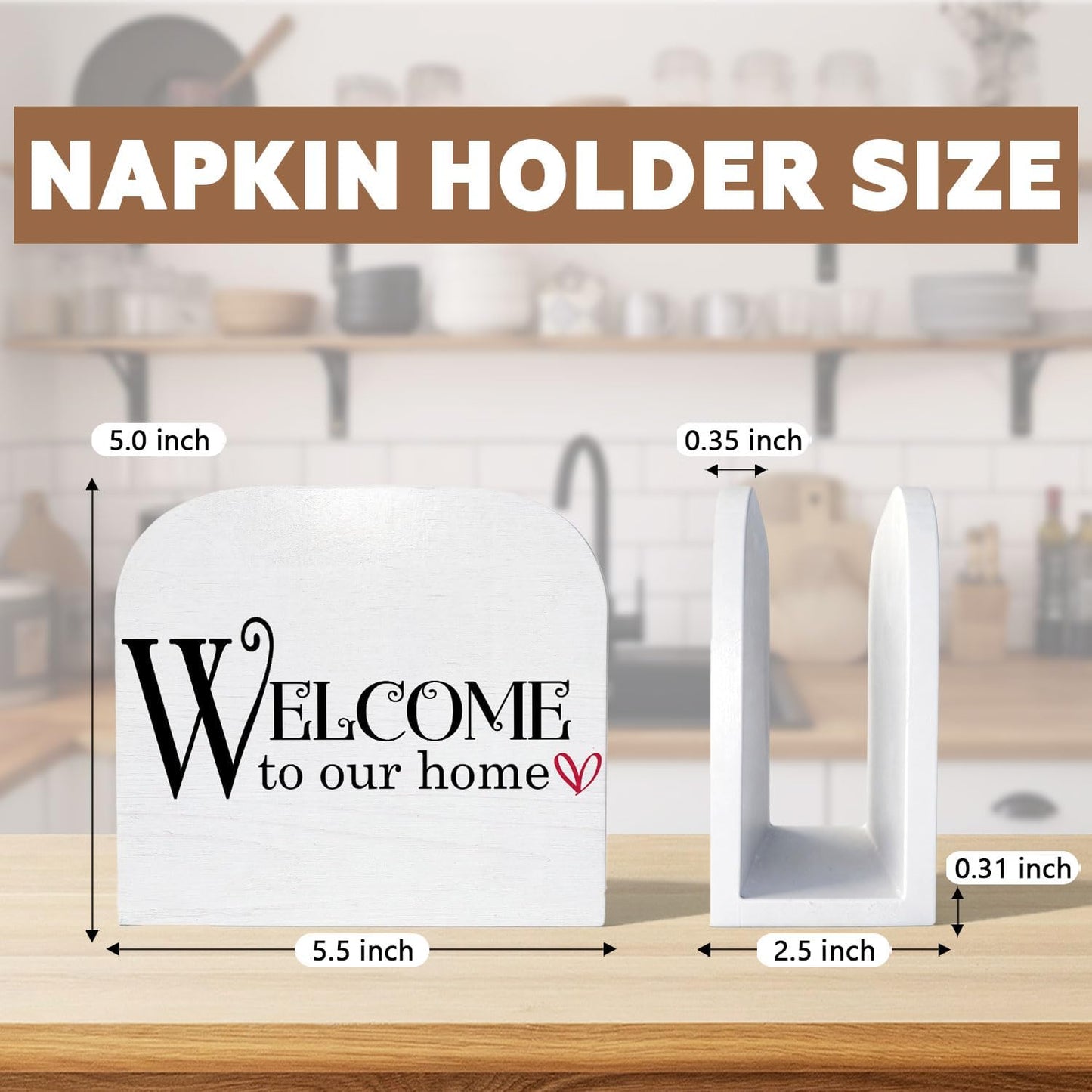 Welcome to Our Home Wood Napkin Holder / Welcome Home
