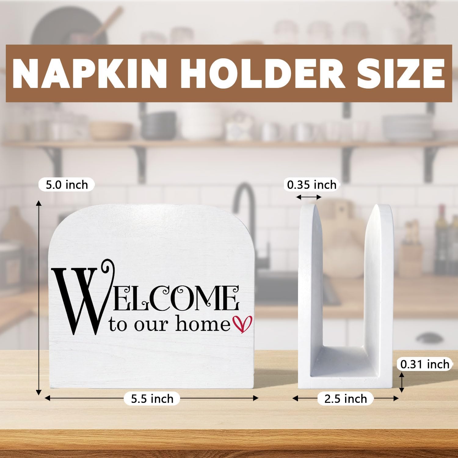 Welcome to Our Home Wood Napkin Holder / Welcome Home