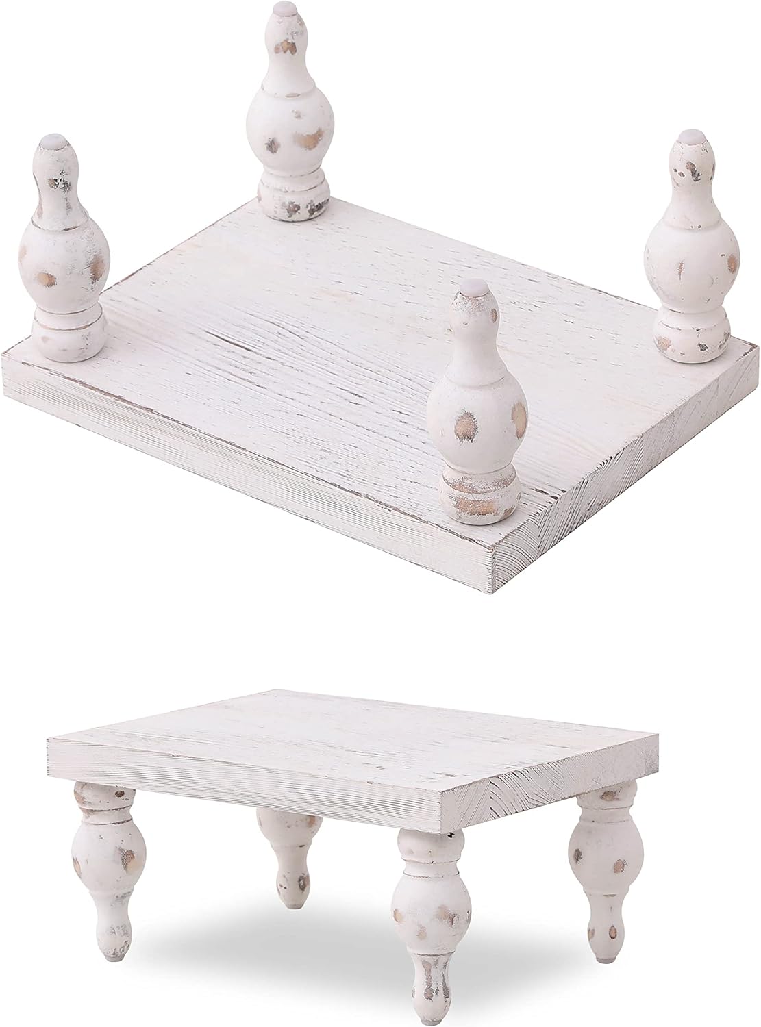 Wood Tray / in Farmhouse Decor Display Stand / White / 12 x 9 x 5.5