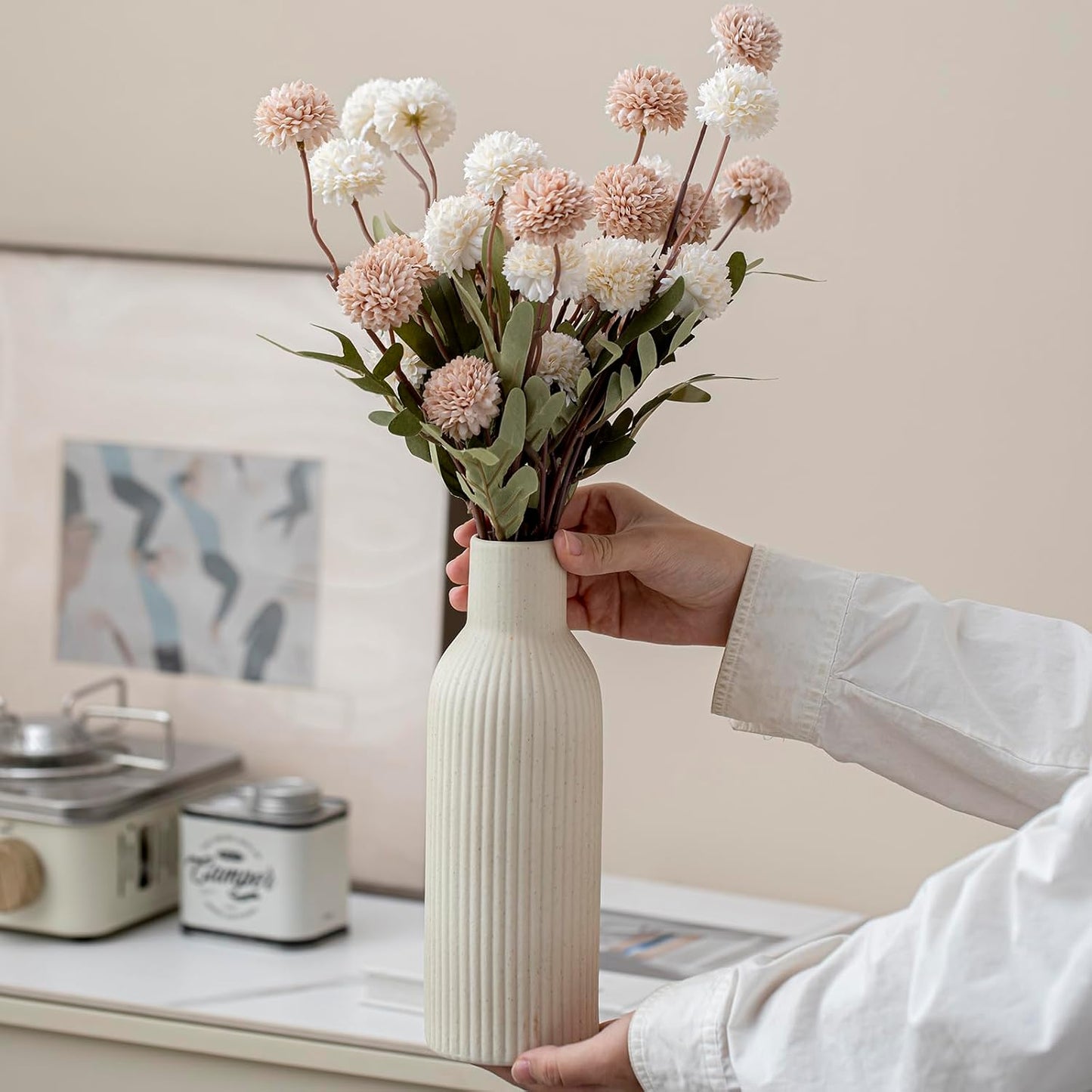 Modern Ceramic Vases / Beige / Set of 3