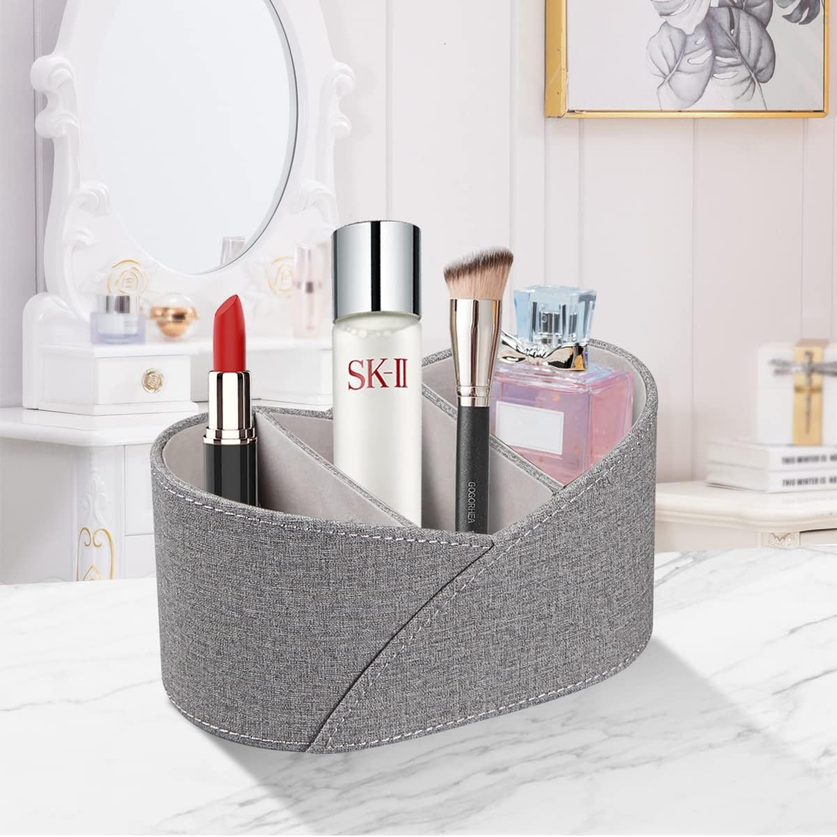 PU Leather Remote Control Holder / Remotes Holder / Grey