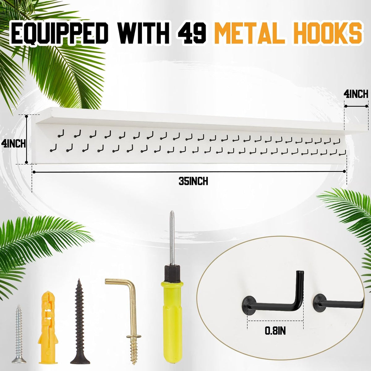 Wooden Medal Hanger Display Trophy Holder Shelf with 25/37/49/65/83 Hooks Wall Mount Ribbon Holder Gift for Gymnastics