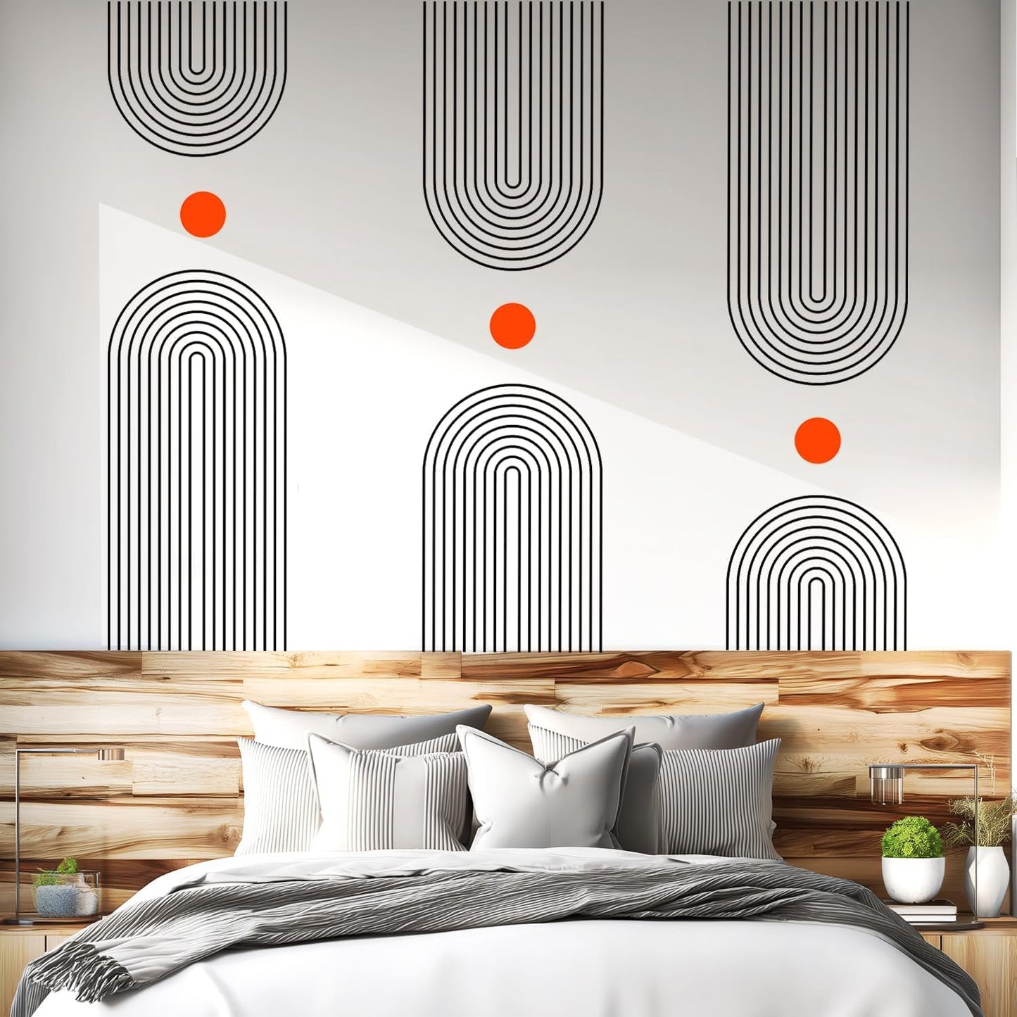 Boho Mid-Century Arch Wall Decals Peel and Stick / Boho#4 / Large