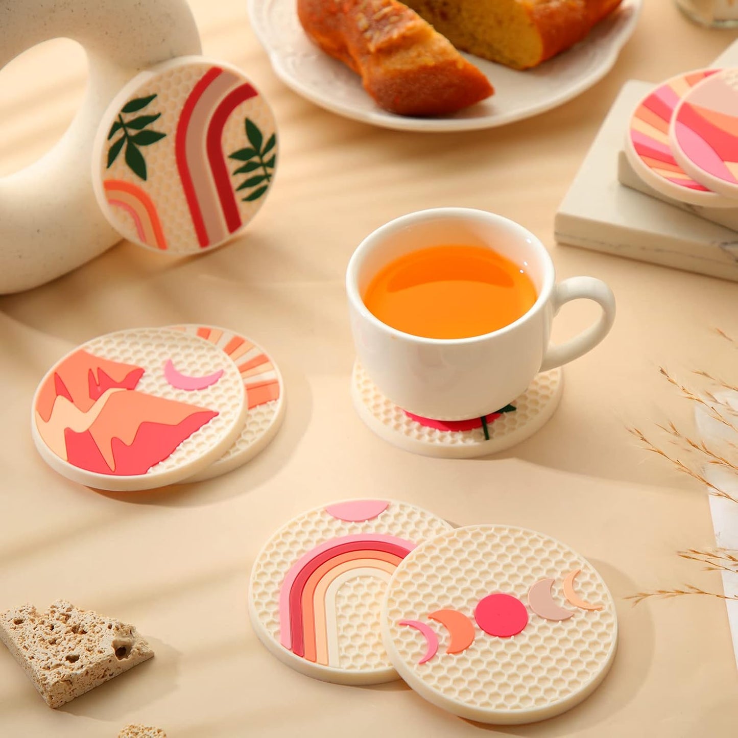 Boho Car Coasters for Cup Holders / Set of 8