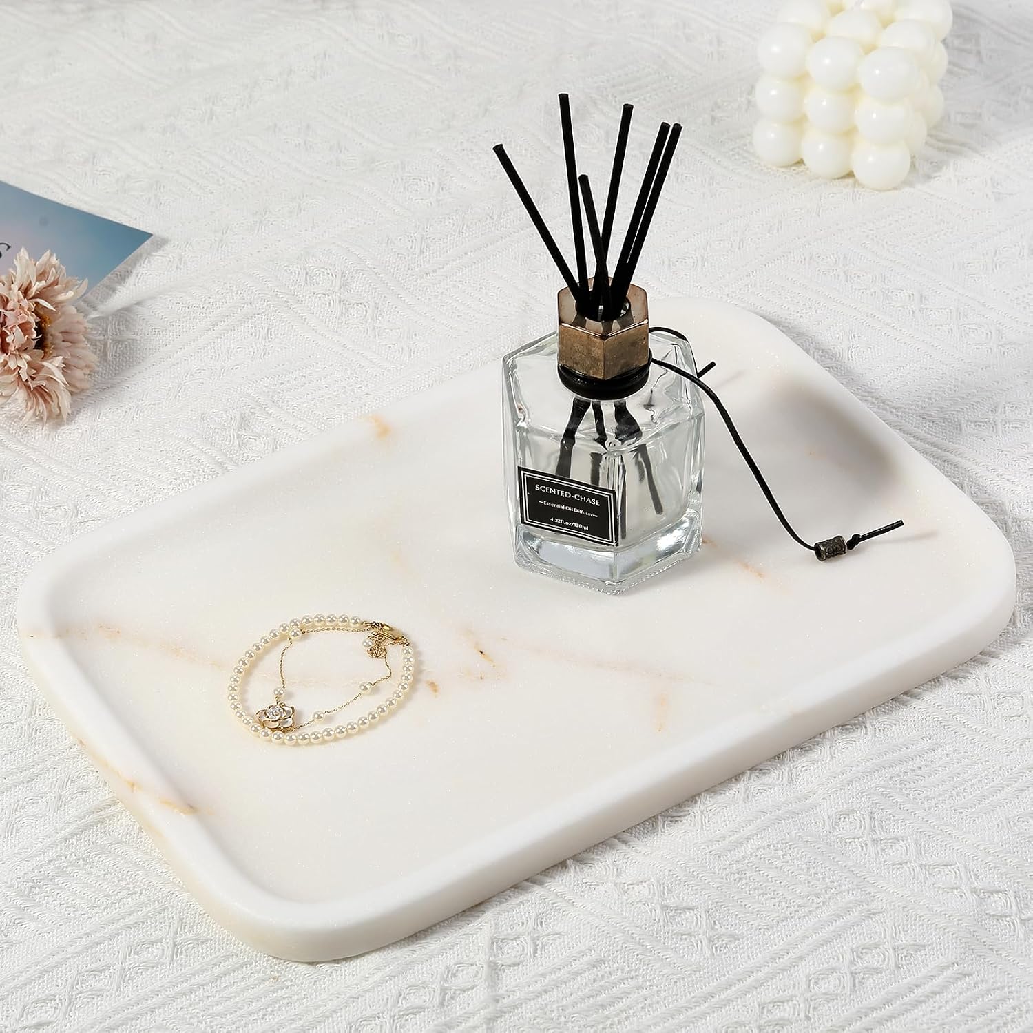 Marble Tray / Golden Calacatta / Natural / 12 x 8