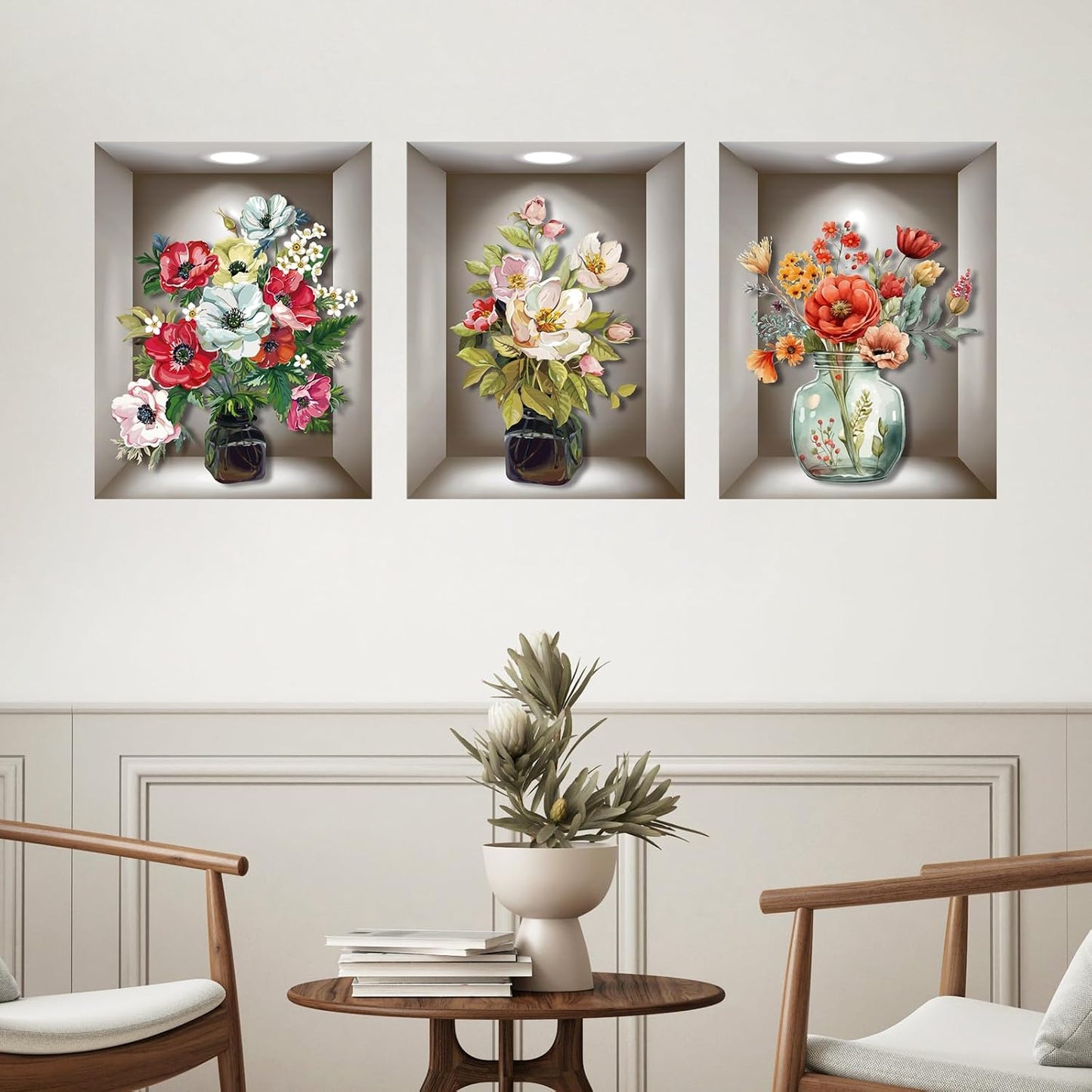 Vintage Flower Wall Art / Set of 3
