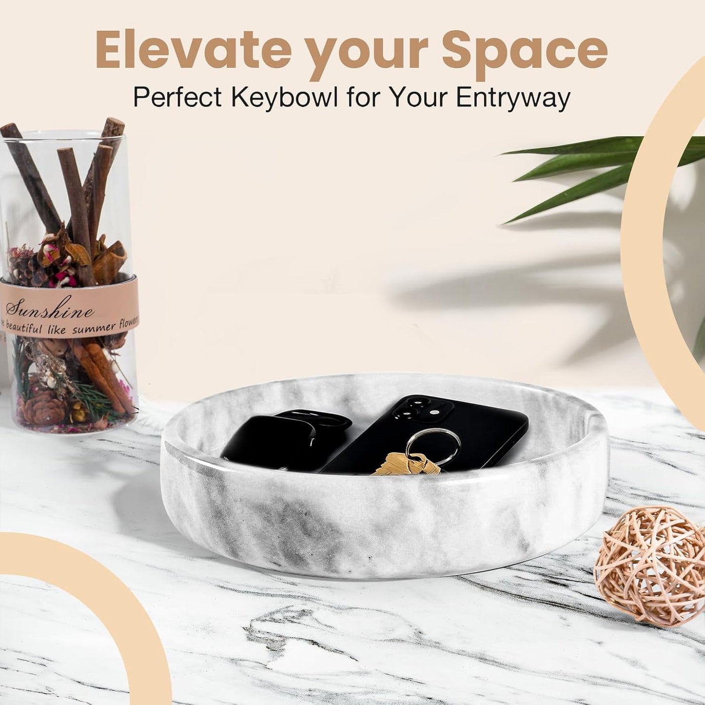 Marble Decorative Bowl / White / Grey - Marble