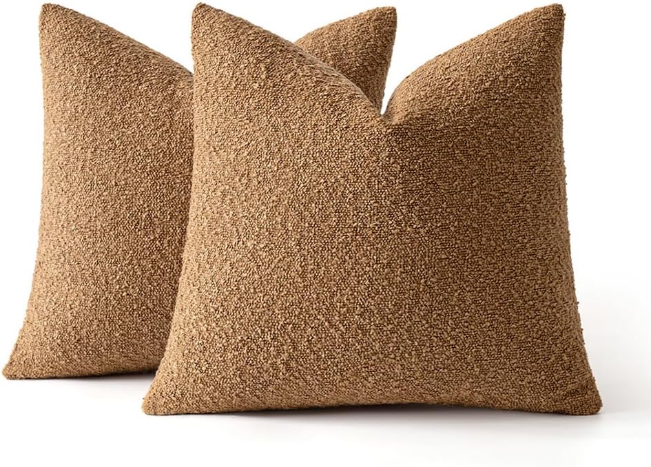 Decorative Pillow Covers / 18 x 18 / Tobacco / Brown / Set of 2