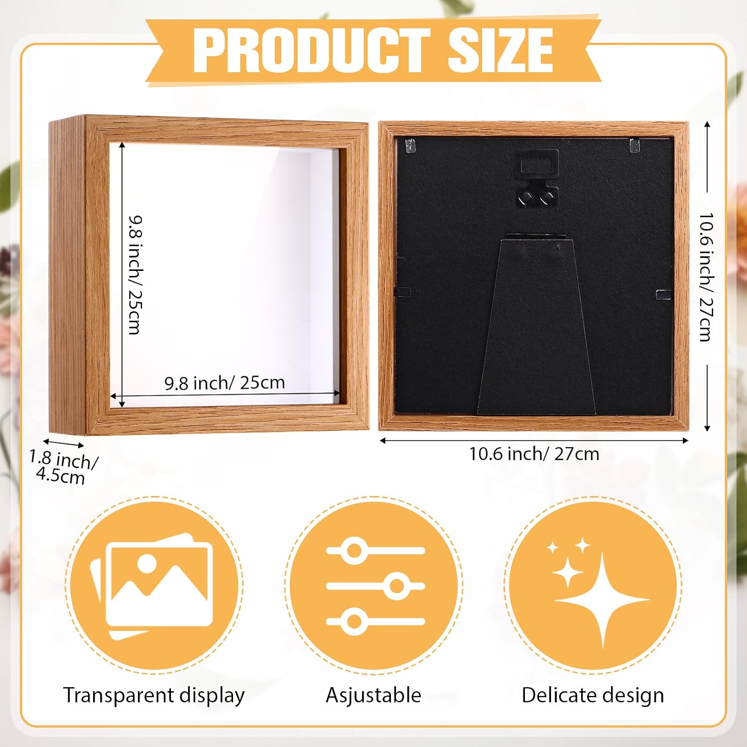 Ripeng 16 Pack 10x10 Inch Shadow Box Frame Display Cases, Deep Picture Frames for Wedding Bouquet Preservation