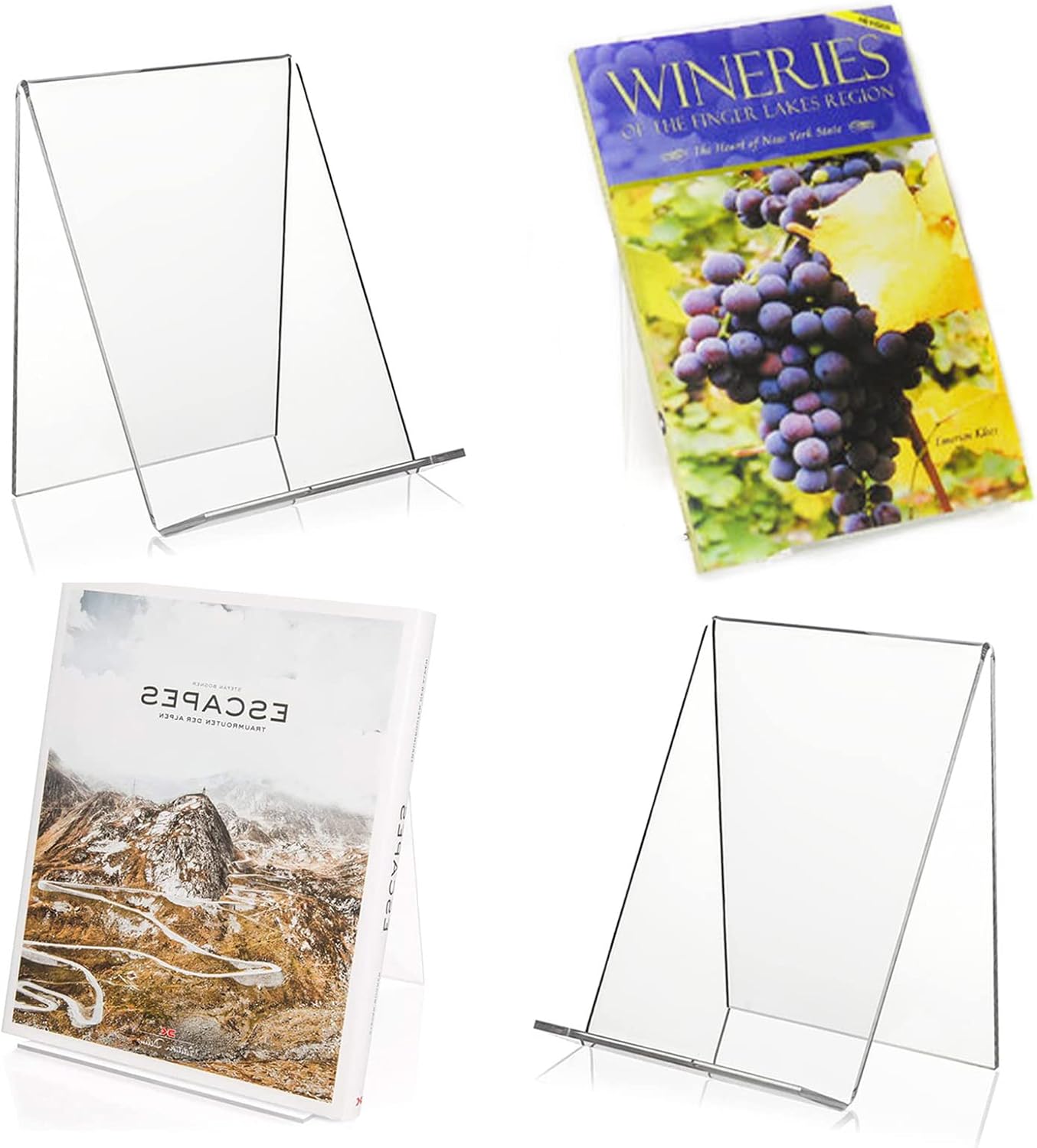 6‘’ x 4‘’ Acrylic Book Display Stand Easel Without Ledge Tablet Holder / Clear / Set of 10
