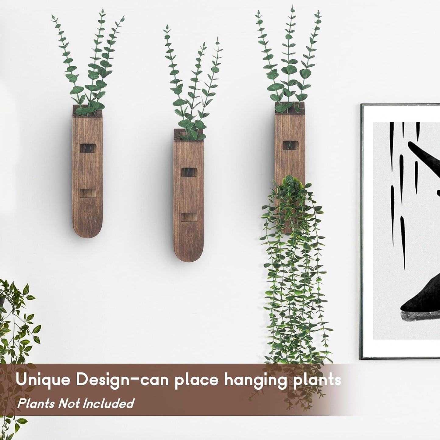 Wood Planter Set / Log Color-d / Set of 3