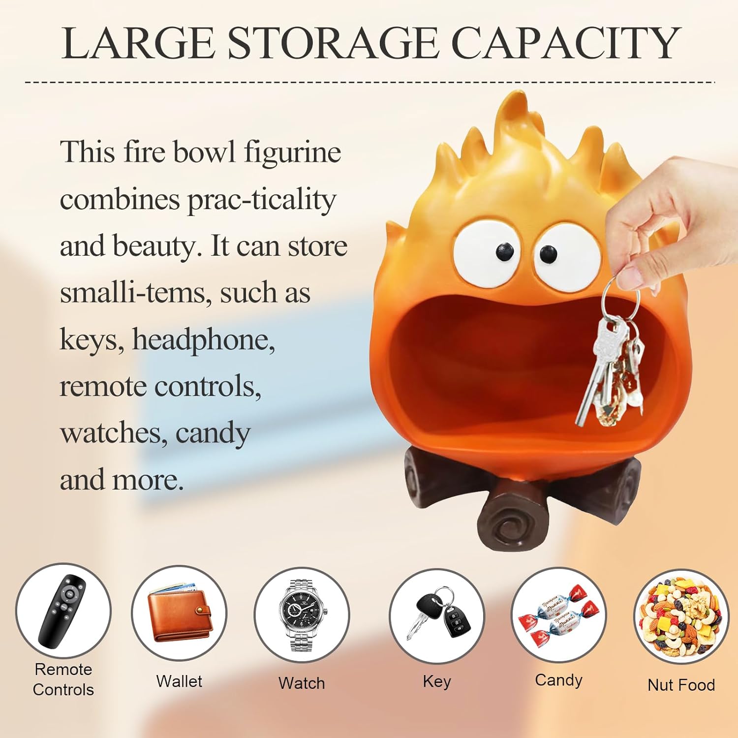 Funny Resin Flame Statue / Orange