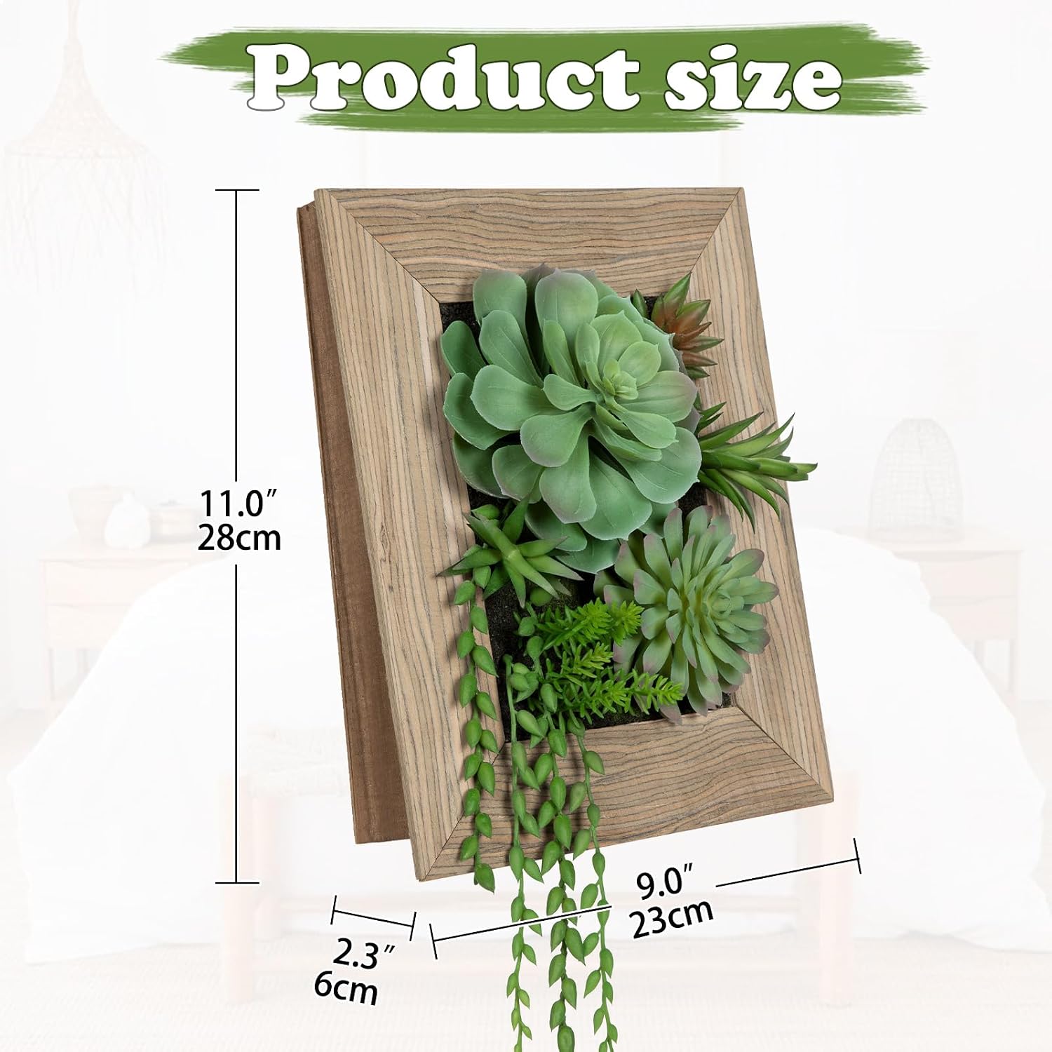Fake Plants Succulents 3D Artificial Wall Hanging Plants Indoor Faux Succulent Arrangement / Type#02