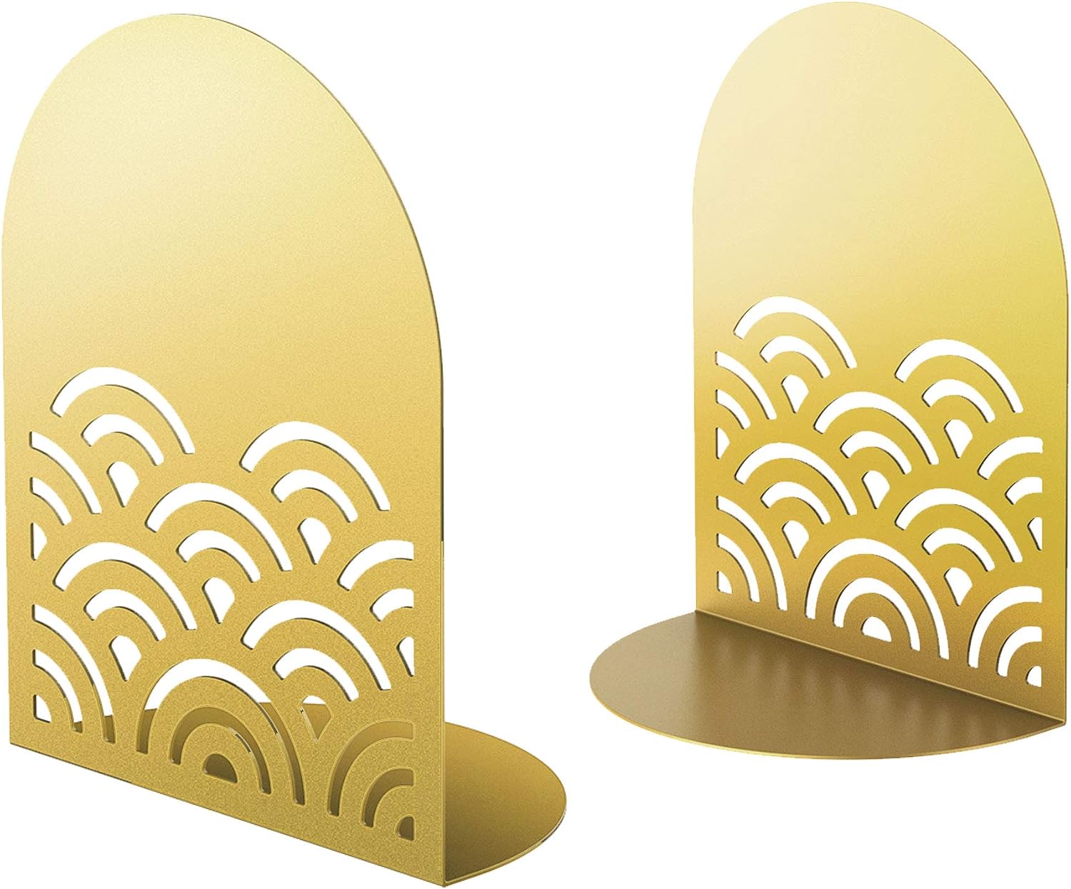 1 Pair Metal Wavy Pattern Book Holders / Gold