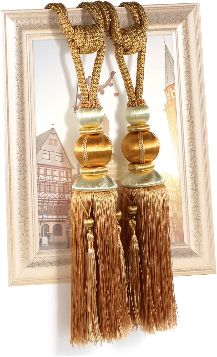 Paired Lantern Single Hanging Ball Tassels Curtains Buckle Sling Binding Lantern Tiebacks Handcrafted Braided Buckle