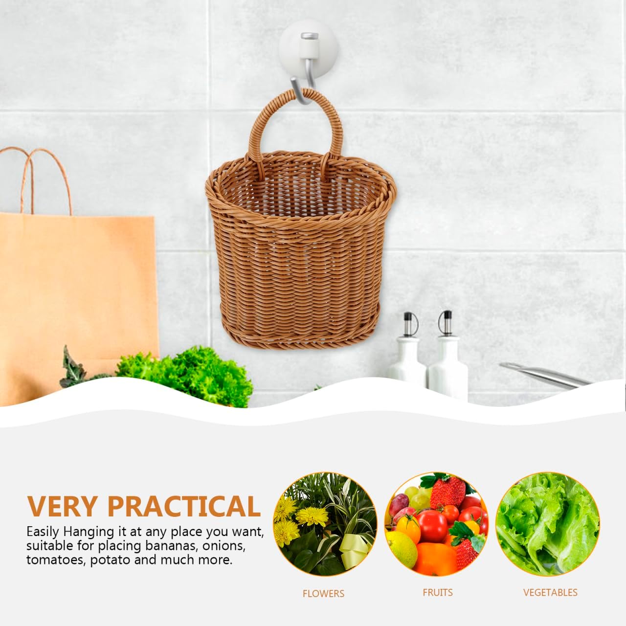 Woven Imitation Rattan Storage Basket
