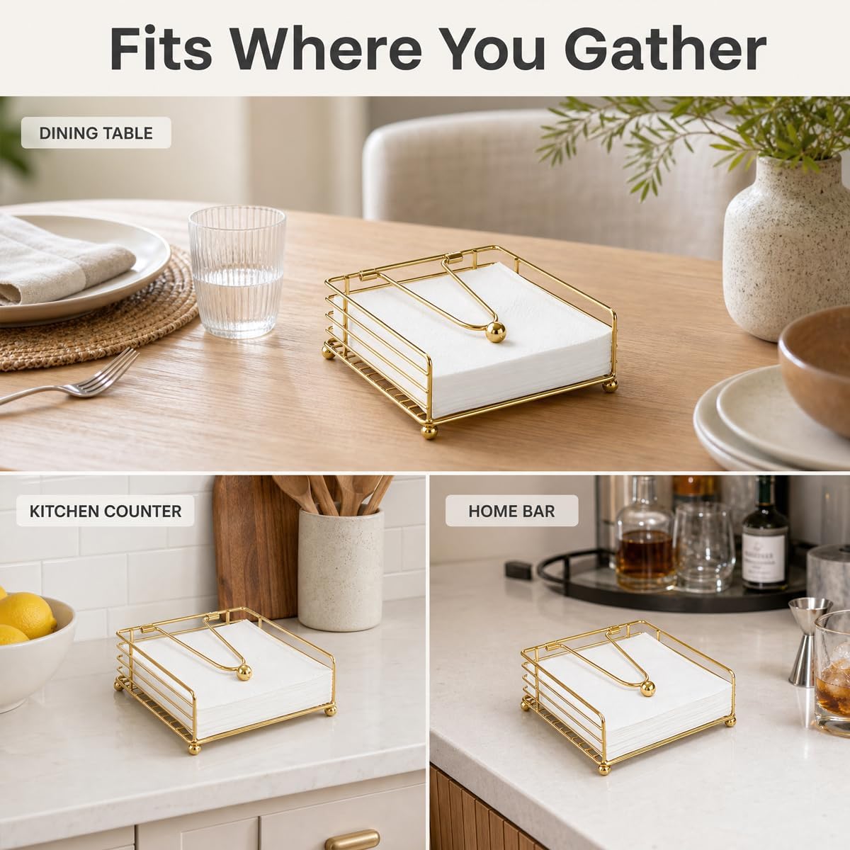 Napkin Holder / Square Cocktail Paper Holder of Elegant