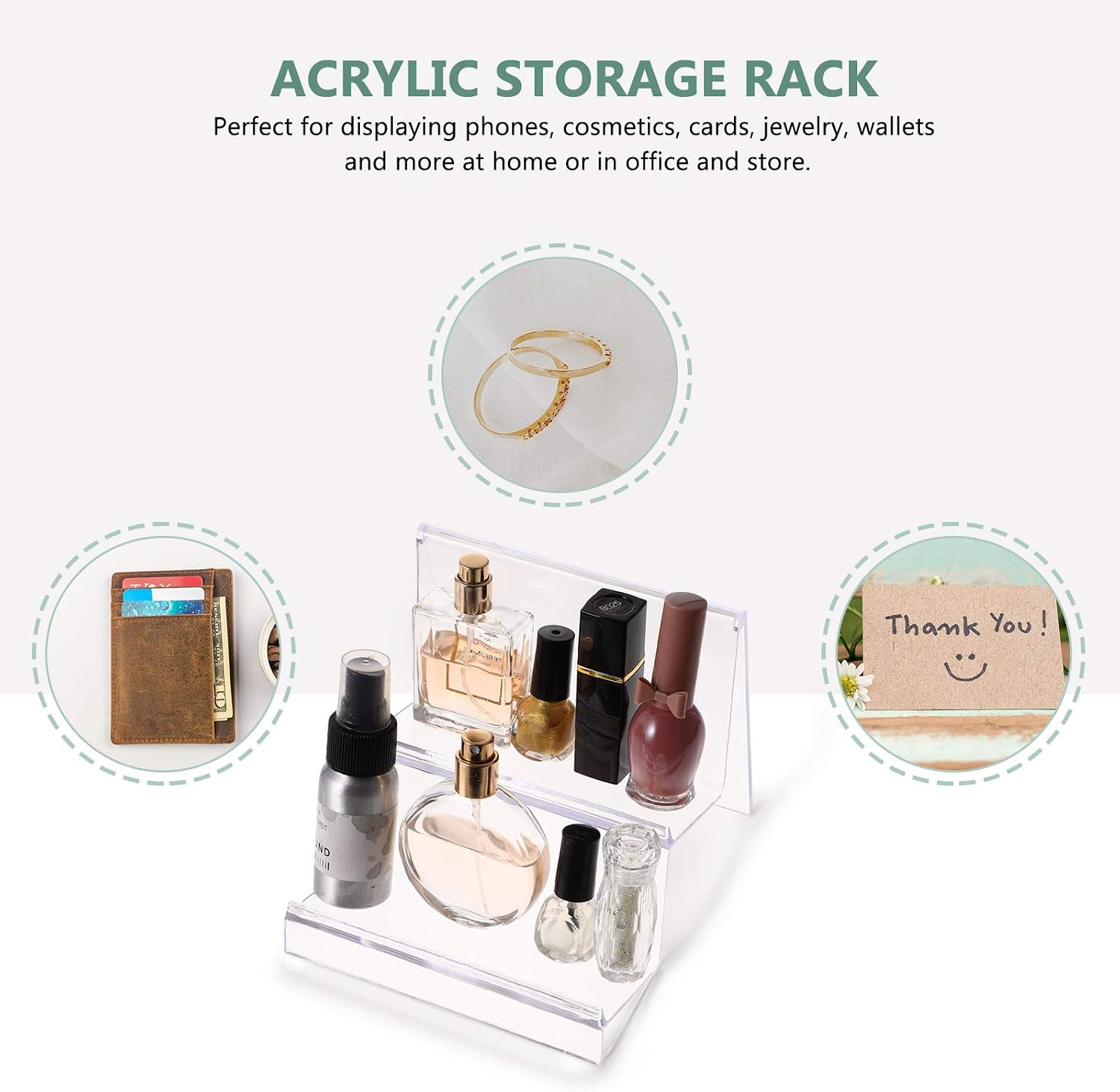 Acrylic Purse Display Stand Holder Wallet Stand Handbag Purse Display Stand Glasses / 2 Tier / Clear