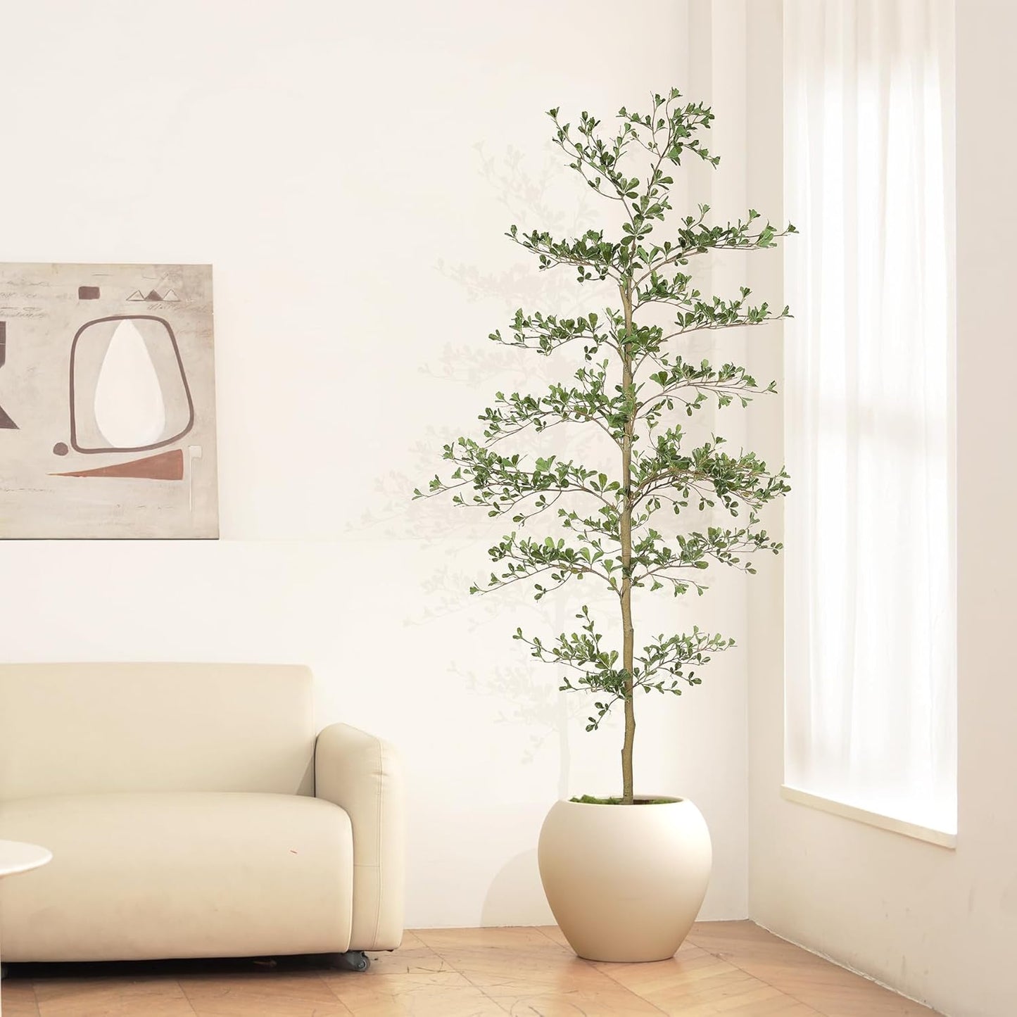 Faux Olive Tree / 7ft / Black / 7 Inch