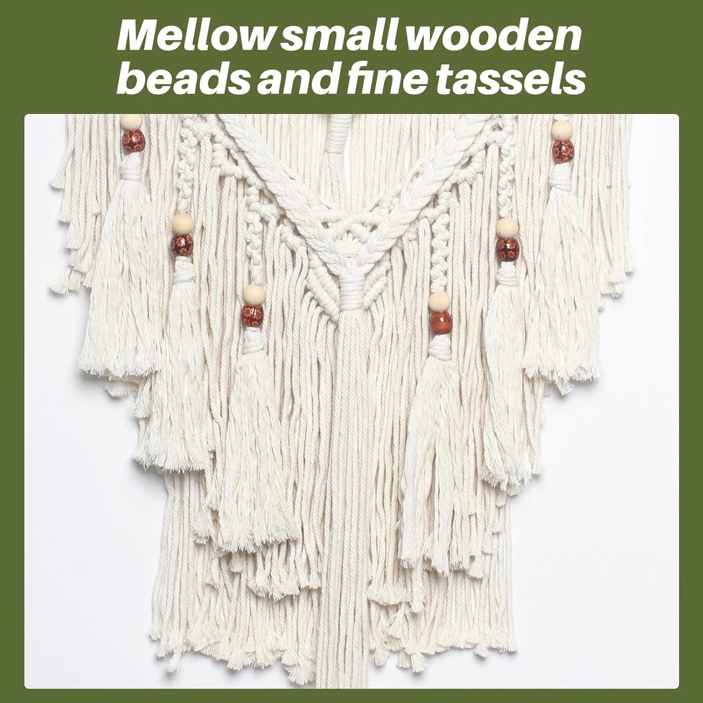 Macrame Woven Wall Hanging / White Fringe