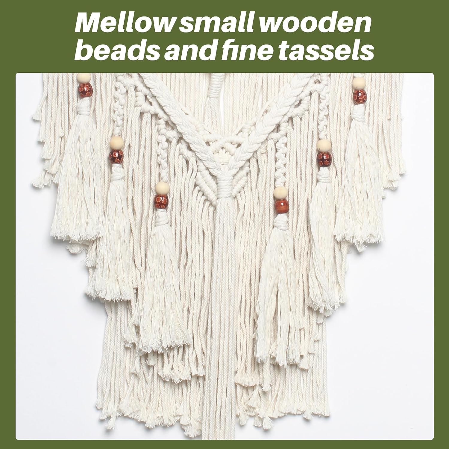Macrame Woven Wall Hanging / White Fringe
