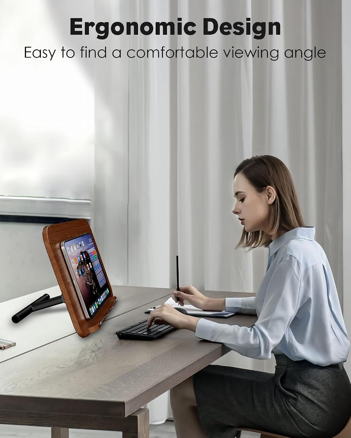 aboutool 2 in 1 Dual-use Floor Book Stand & Desktop Book Stand,Height Adjustable from 33-63in, Adjustable Book Holder