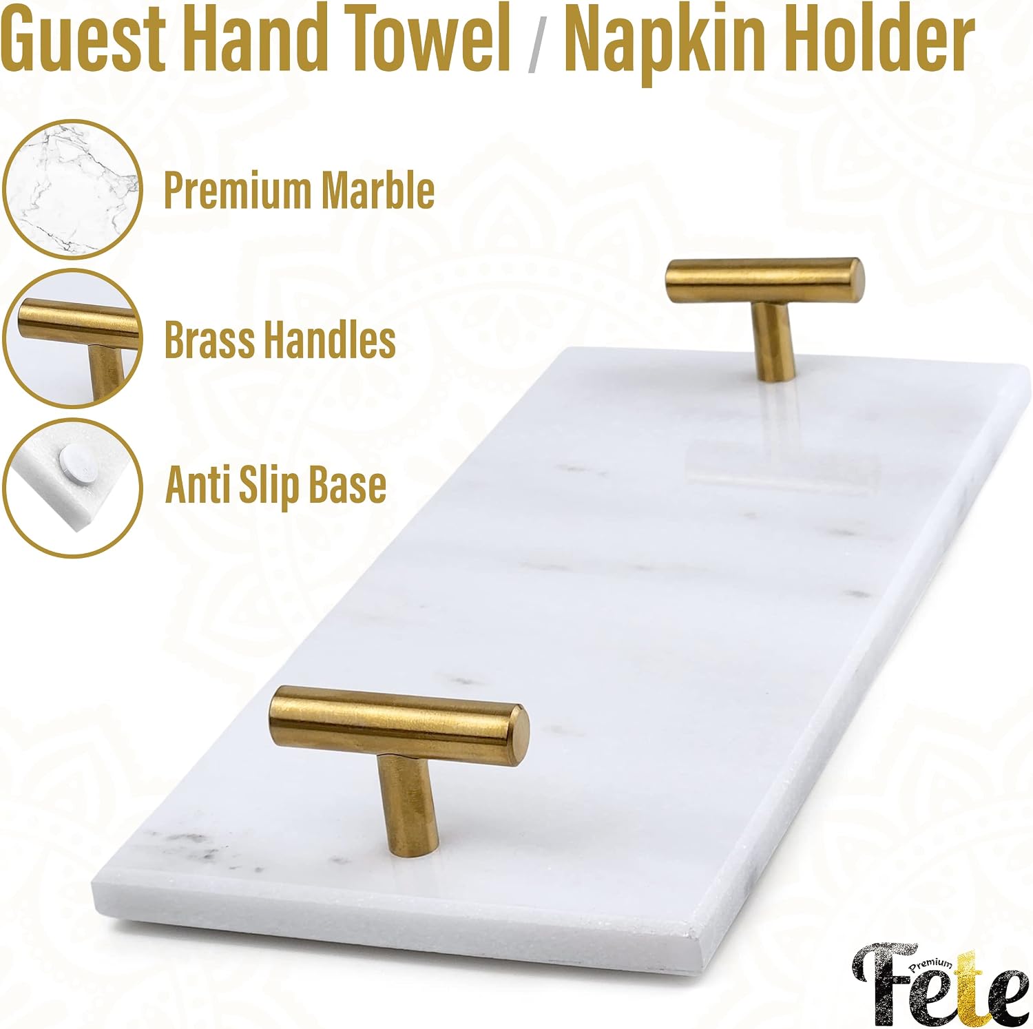 Marble-Tray / Guest Towel Holder Tray / White