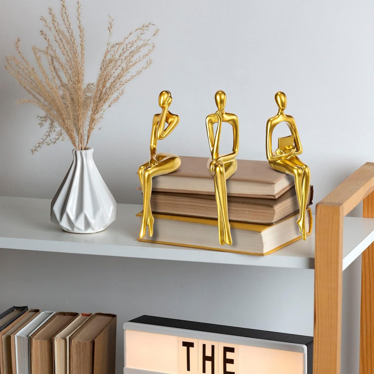 Golden Resin Collectible Figurines / Sitting Posture--gold