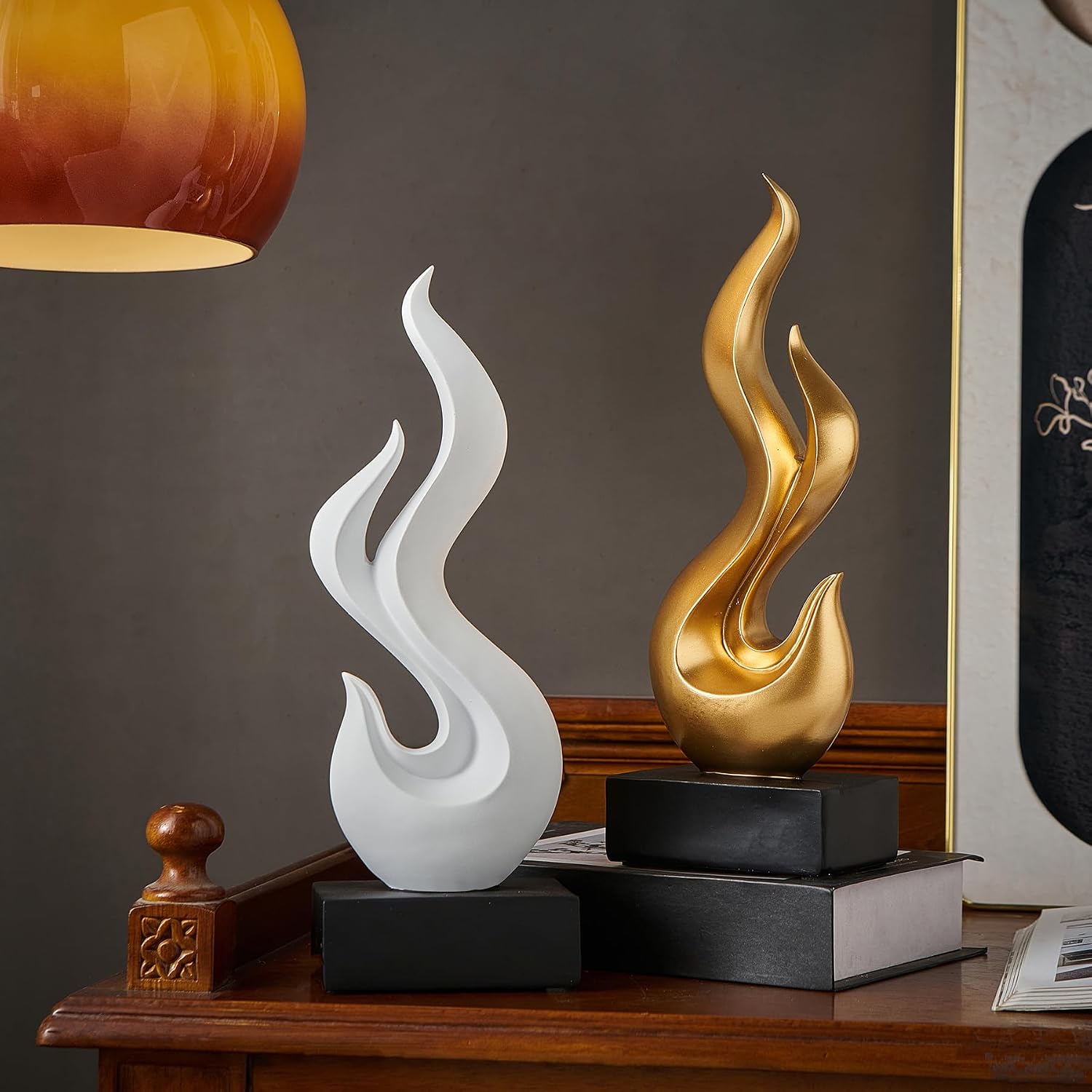 Decor Flame Statue / Gold