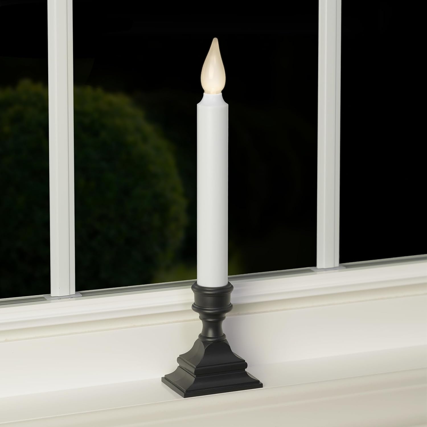 Bright White LED Battery Operated Window Candles, Bronze 4-Pack | Automatic Timer, Bright Hot Spot, Weighted Plastic