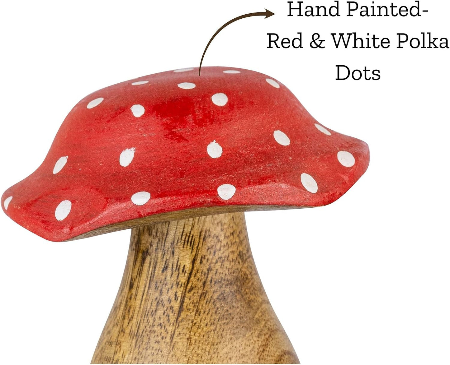 Wooden Mushrooms Decorative Figurines / Red / Set of 2