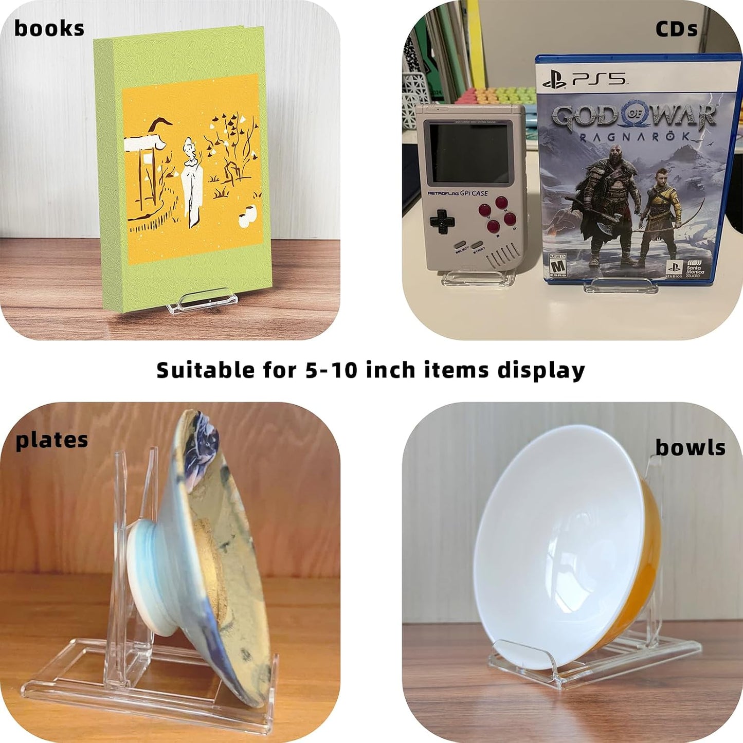 10 Packs Acrylic Book Stand for Display / Clear