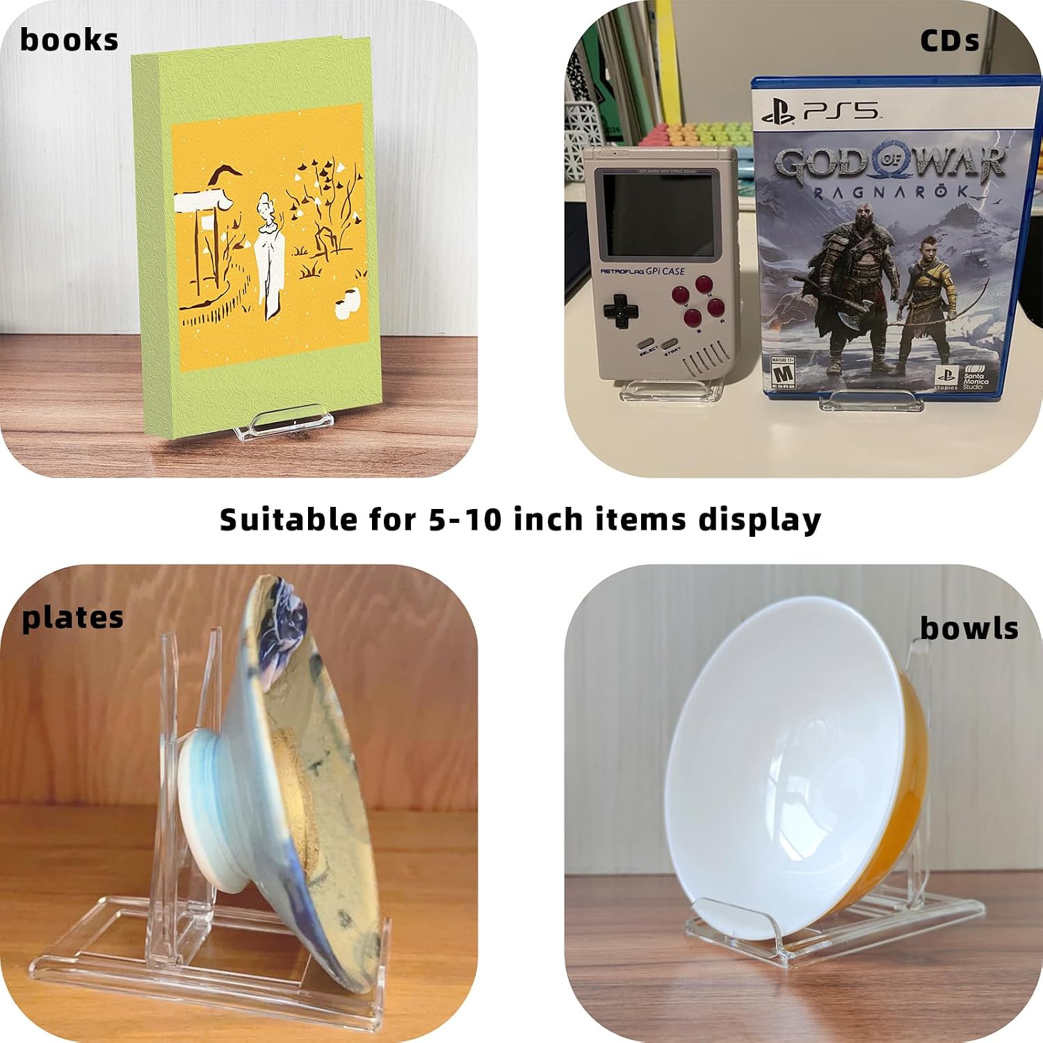 10 Packs Acrylic Book Stand for Display / Clear