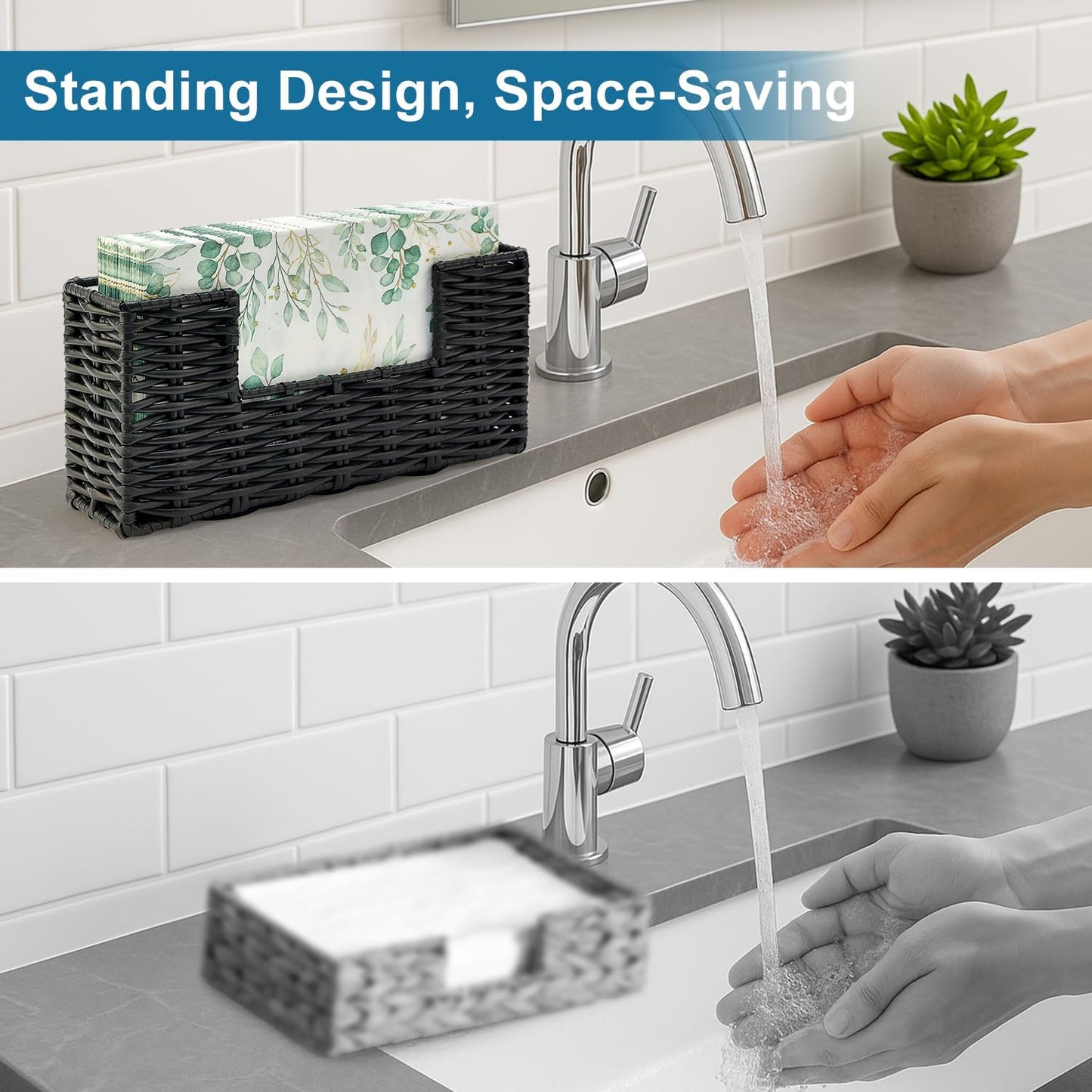 Vertical Paper Guest Towel Holder / Black / 9 x 2.3 x 4