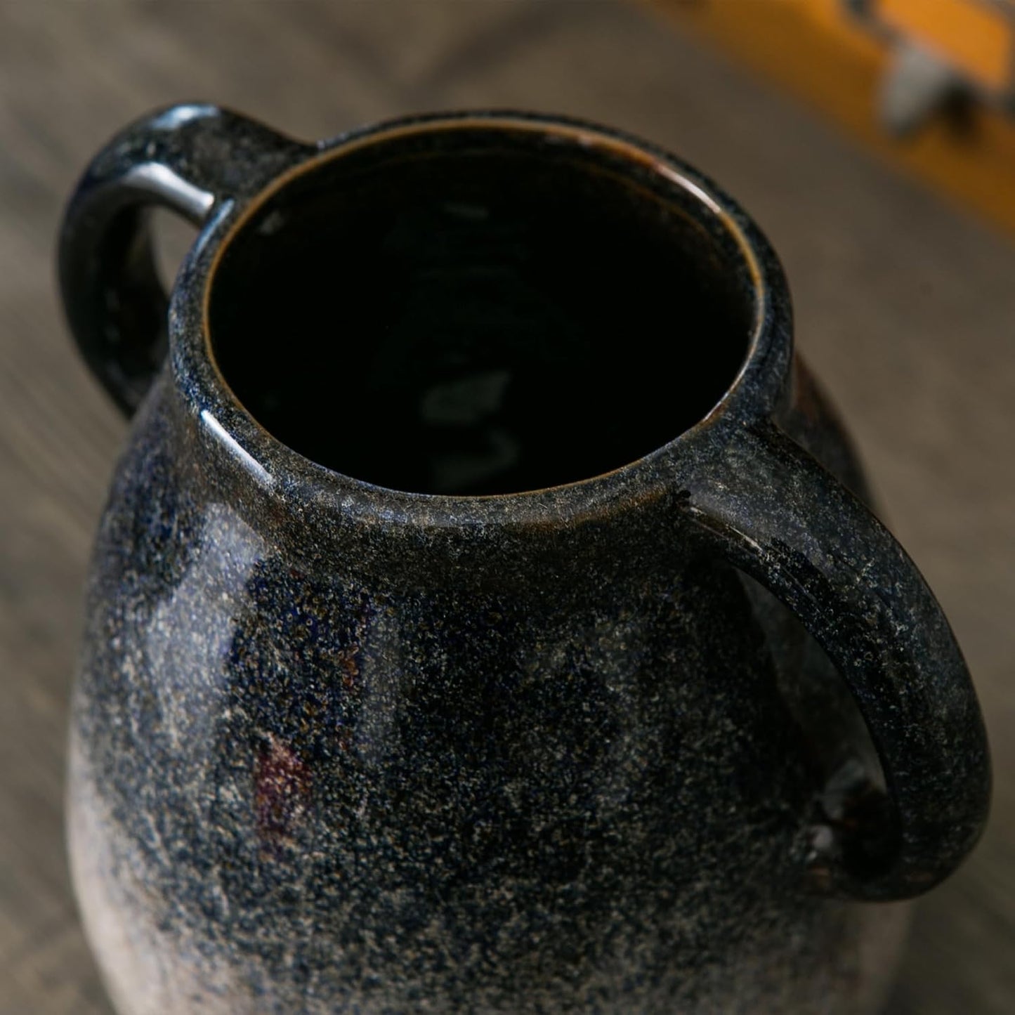 Blue Gradient Ceramic Vase / Double Handle - Blue Gradient
